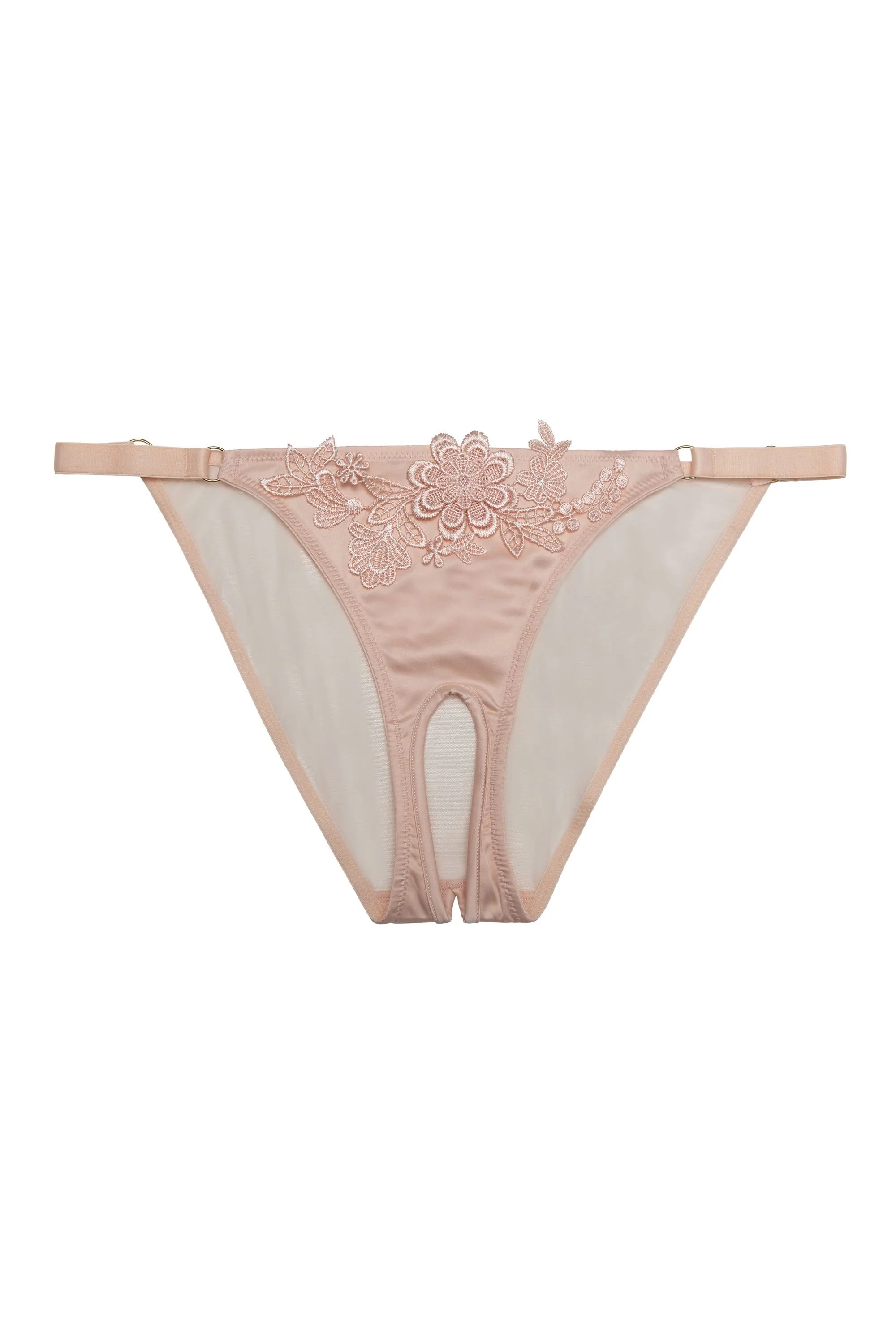 Virginia Peach Guipure Crotchless Brief