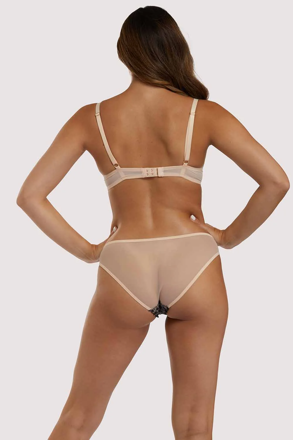 Skull & Roses Embroidery Peach Brief - Image 9