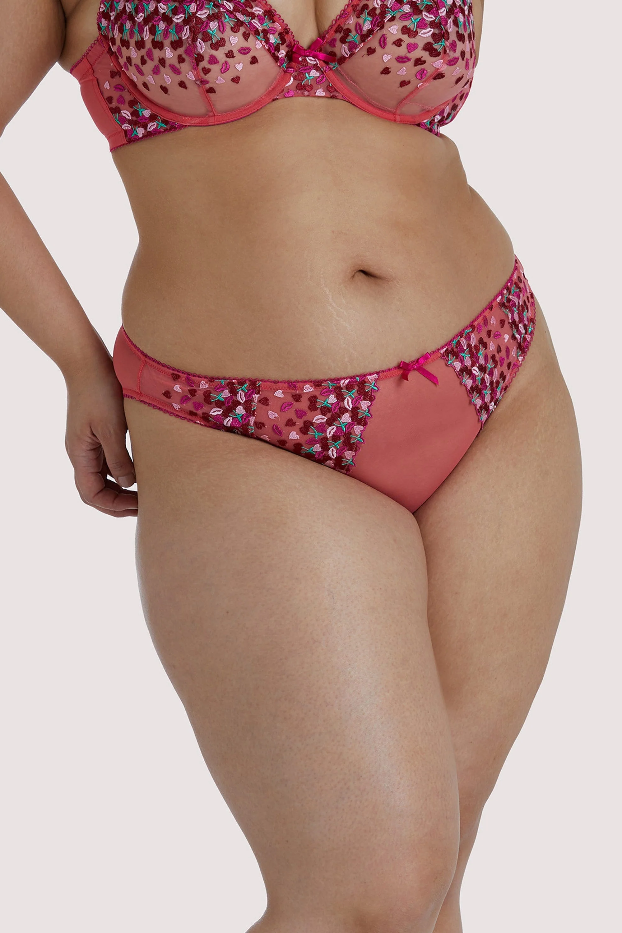 Cherry Embroidery Coral Brief - Image 9
