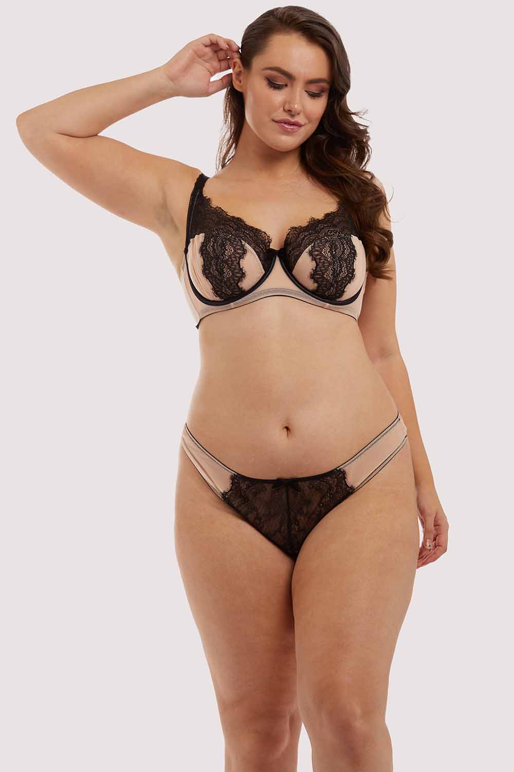 Rosalyn Black and Blush Balcony Bra - Image 15