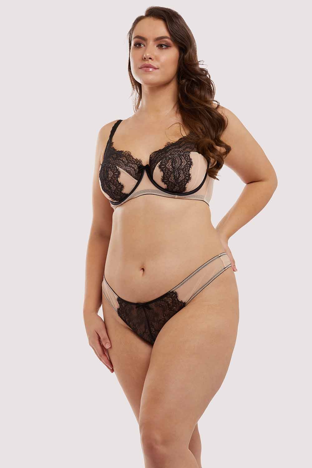 Rosalyn Black and Blush Balcony Bra - Image 17