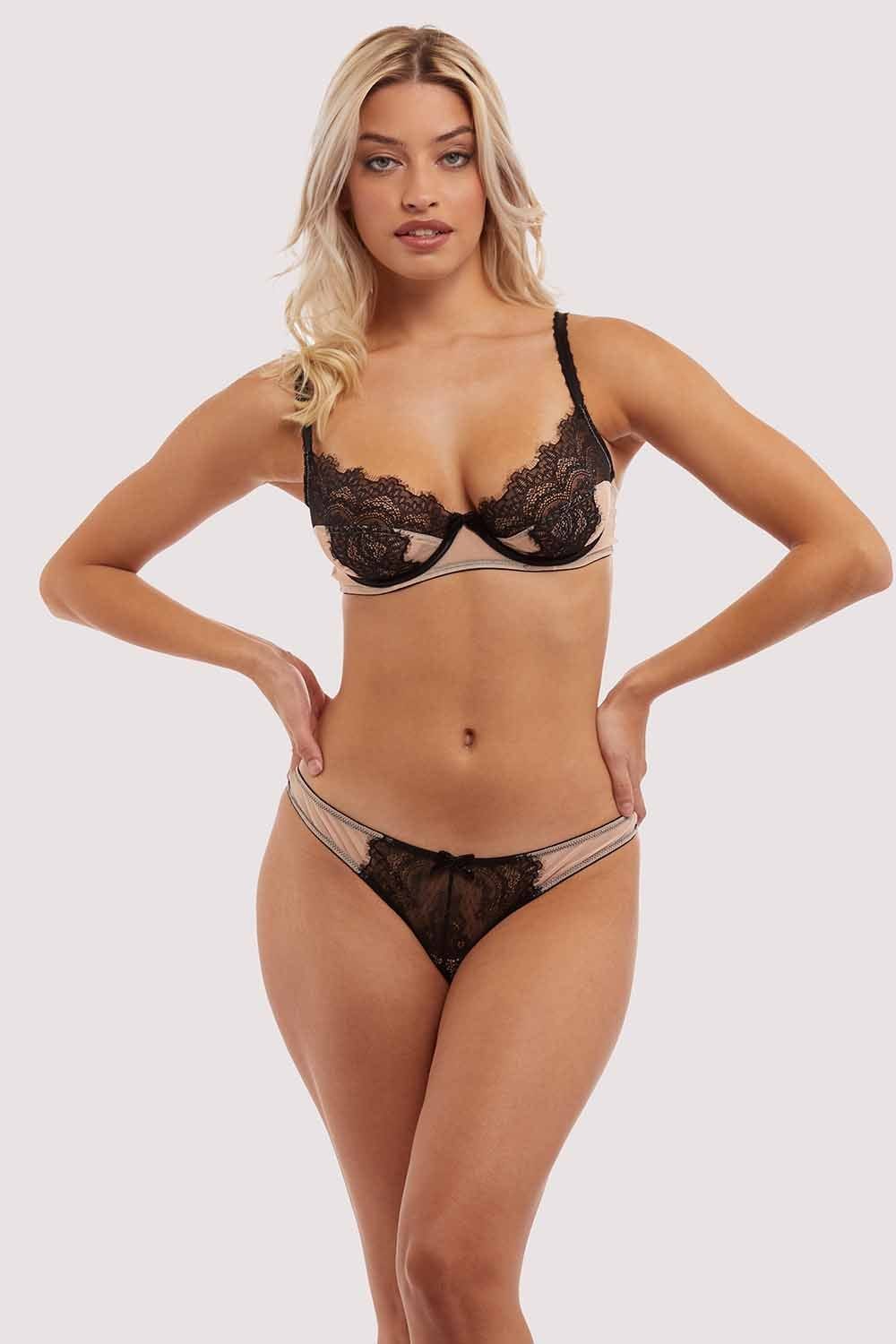 Rosalyn Black and Blush Balcony Bra - Image 2