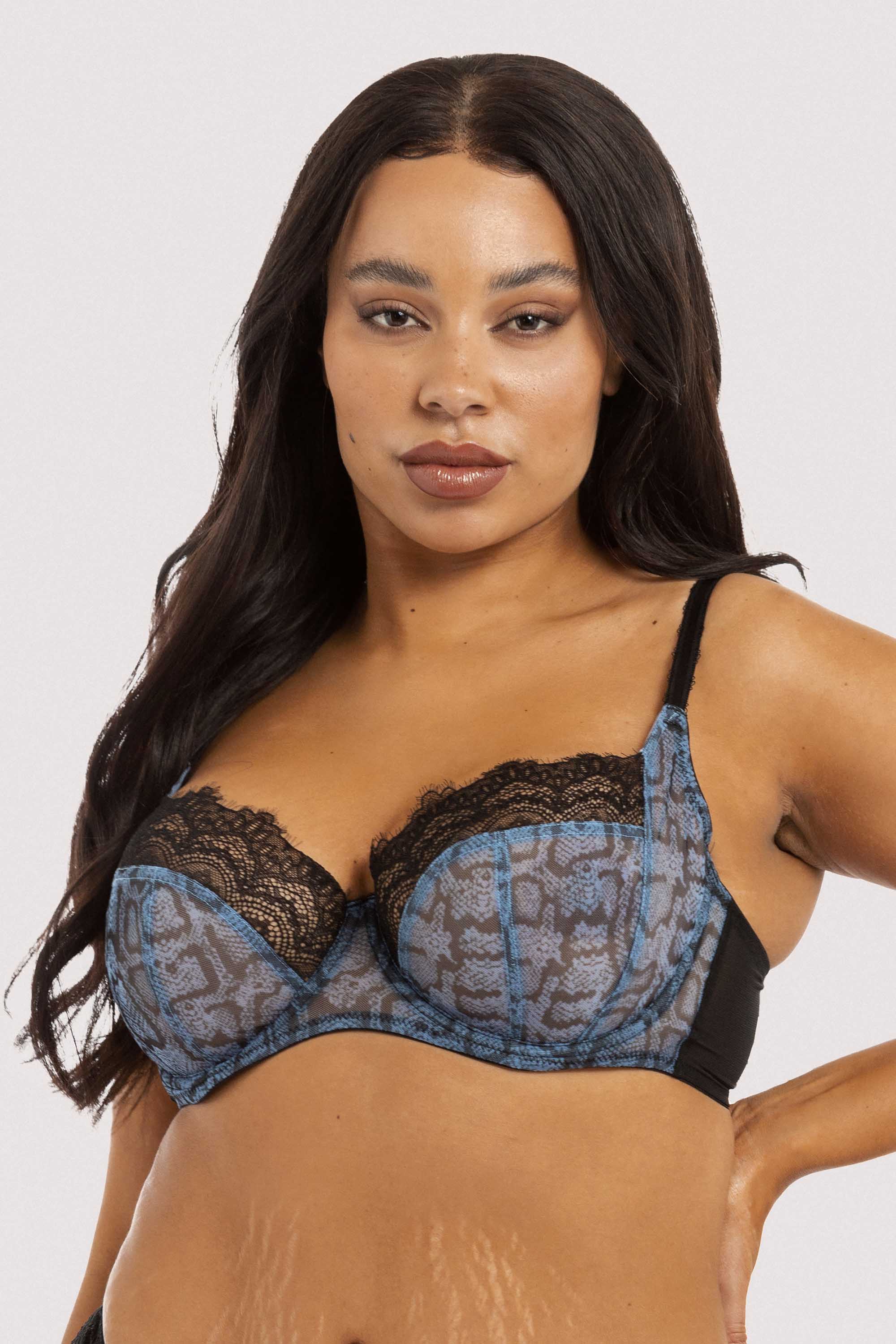Rosalyn Lilac Snake Lace Balcony Bra - Image 4