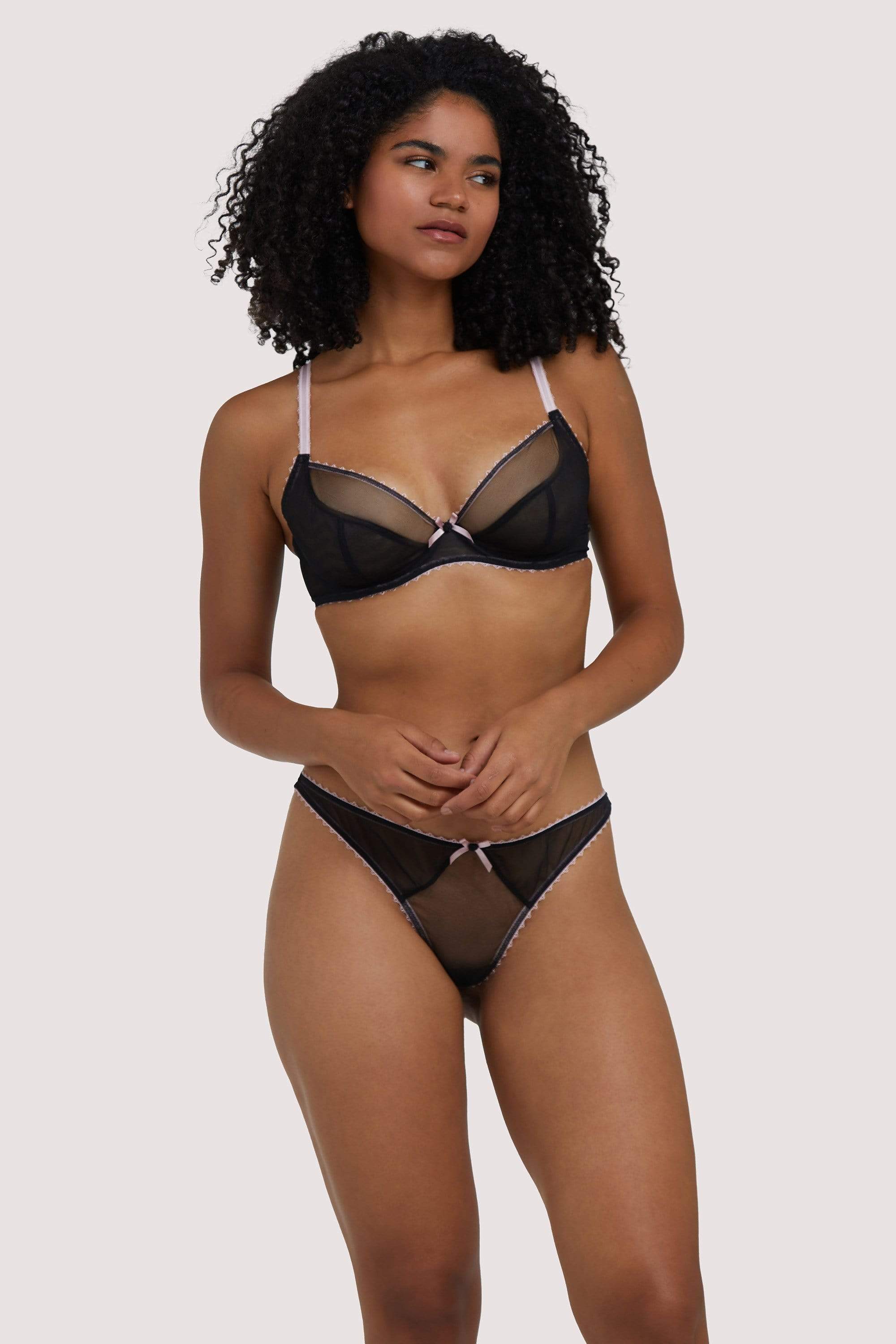 Grace Black & Pink Plunge Bra - Image 3
