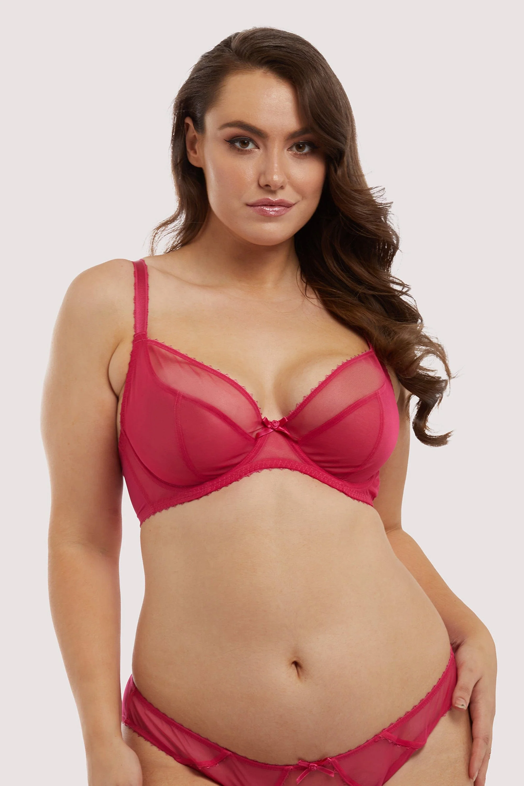 Grace Hot Pink Mesh Bra - Image 2