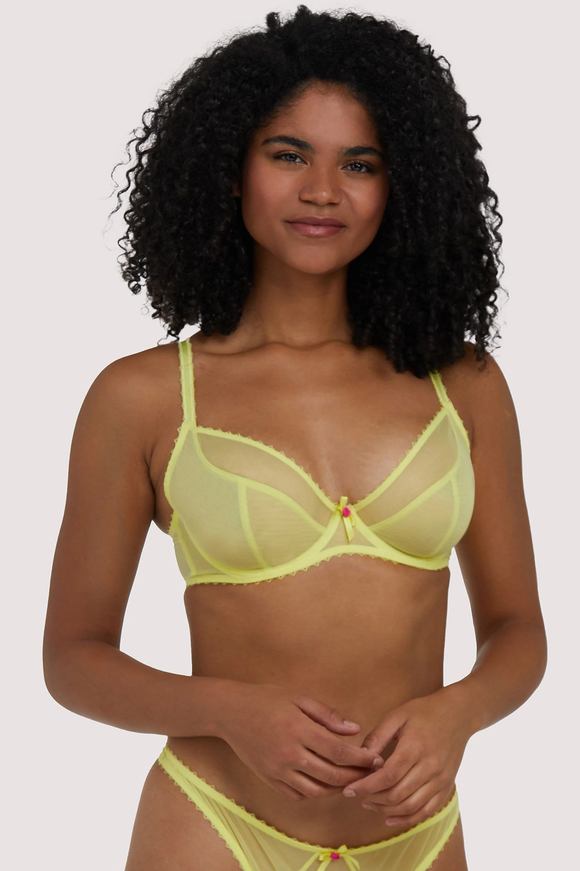 Grace Lemon Yellow Plunge Bra - Image 4
