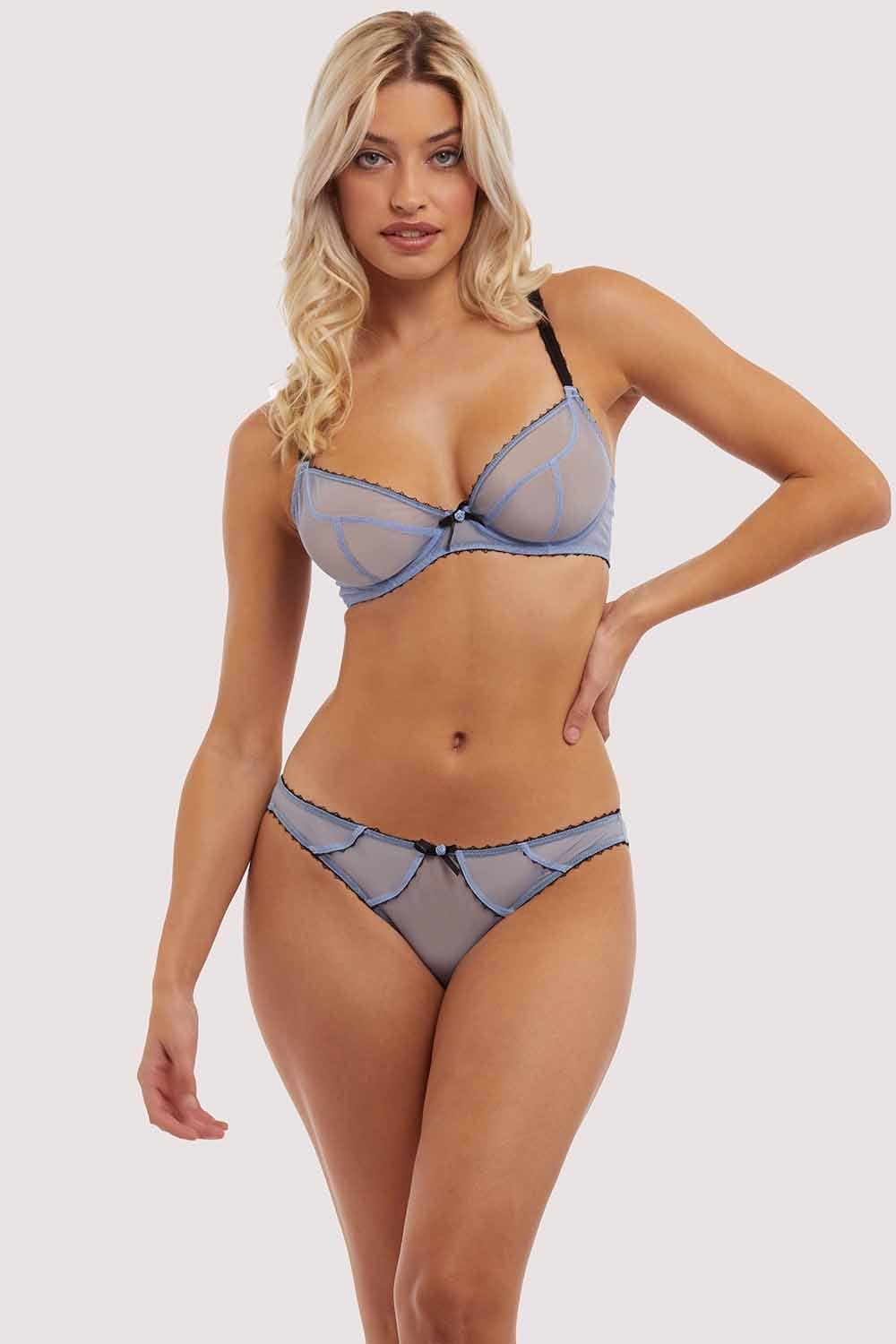Grace Lavender Mesh Plunge Bra - Image 10