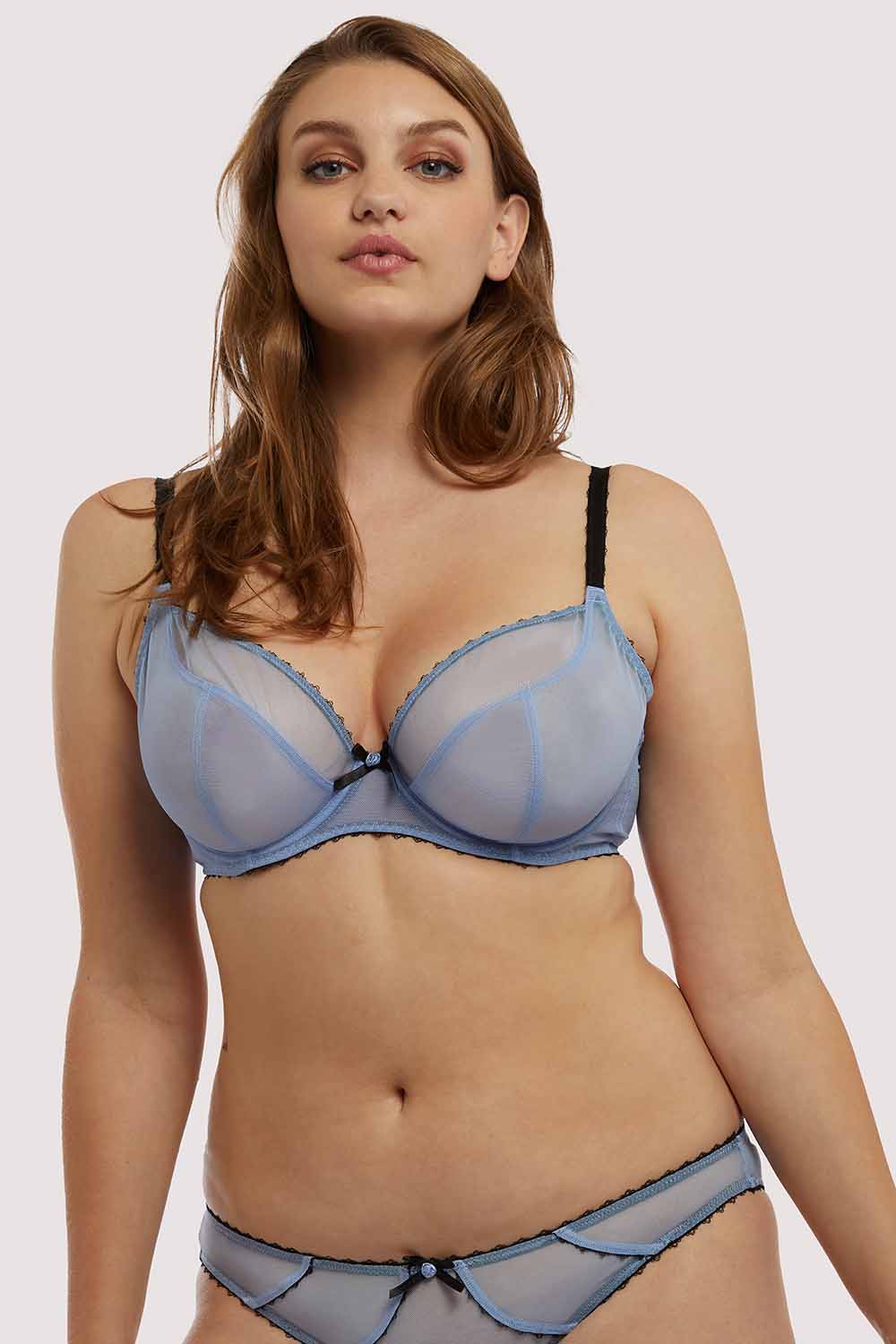 Grace Lavender Mesh Plunge Bra - Image 14