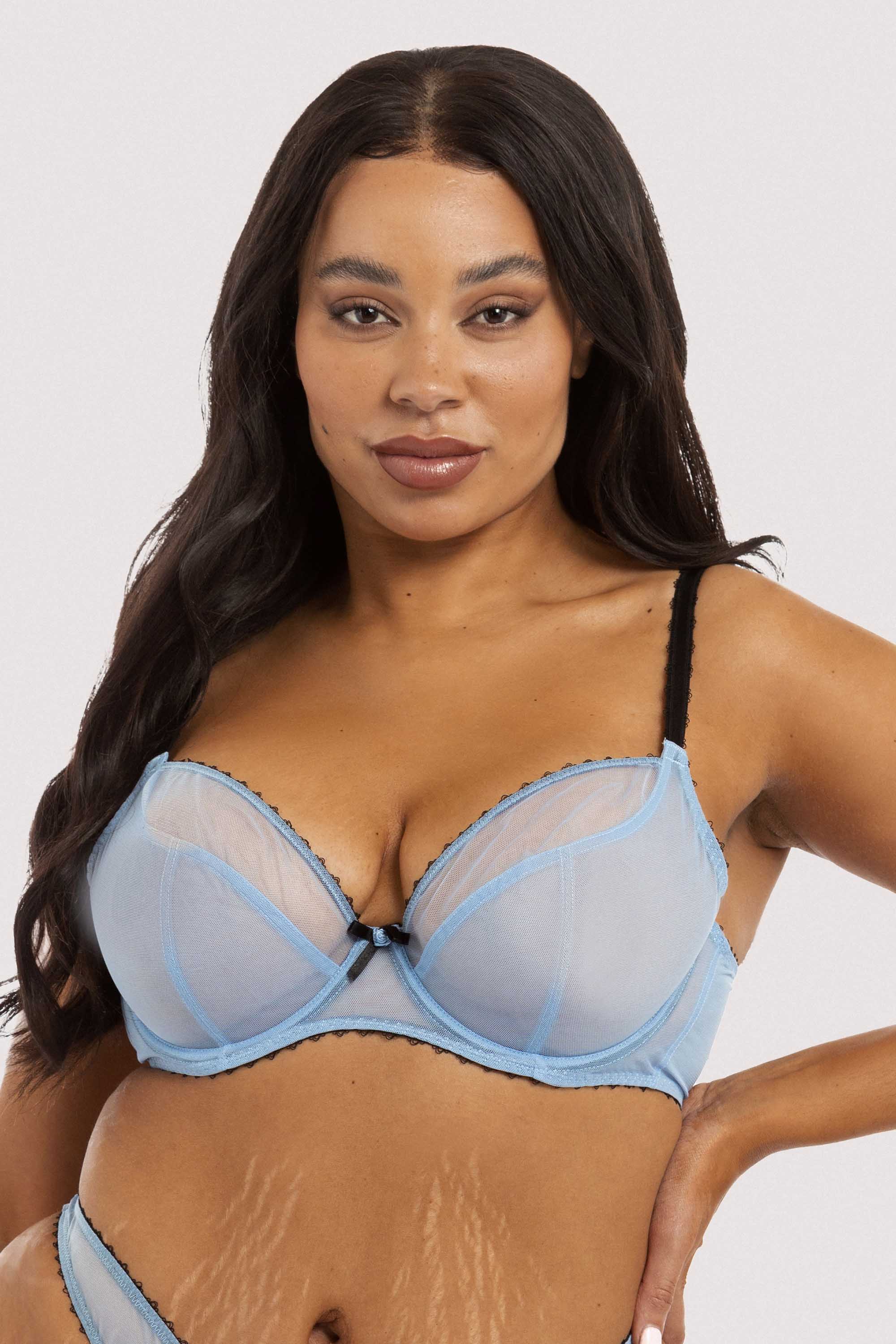 Grace Lavender Mesh Plunge Bra - Image 2