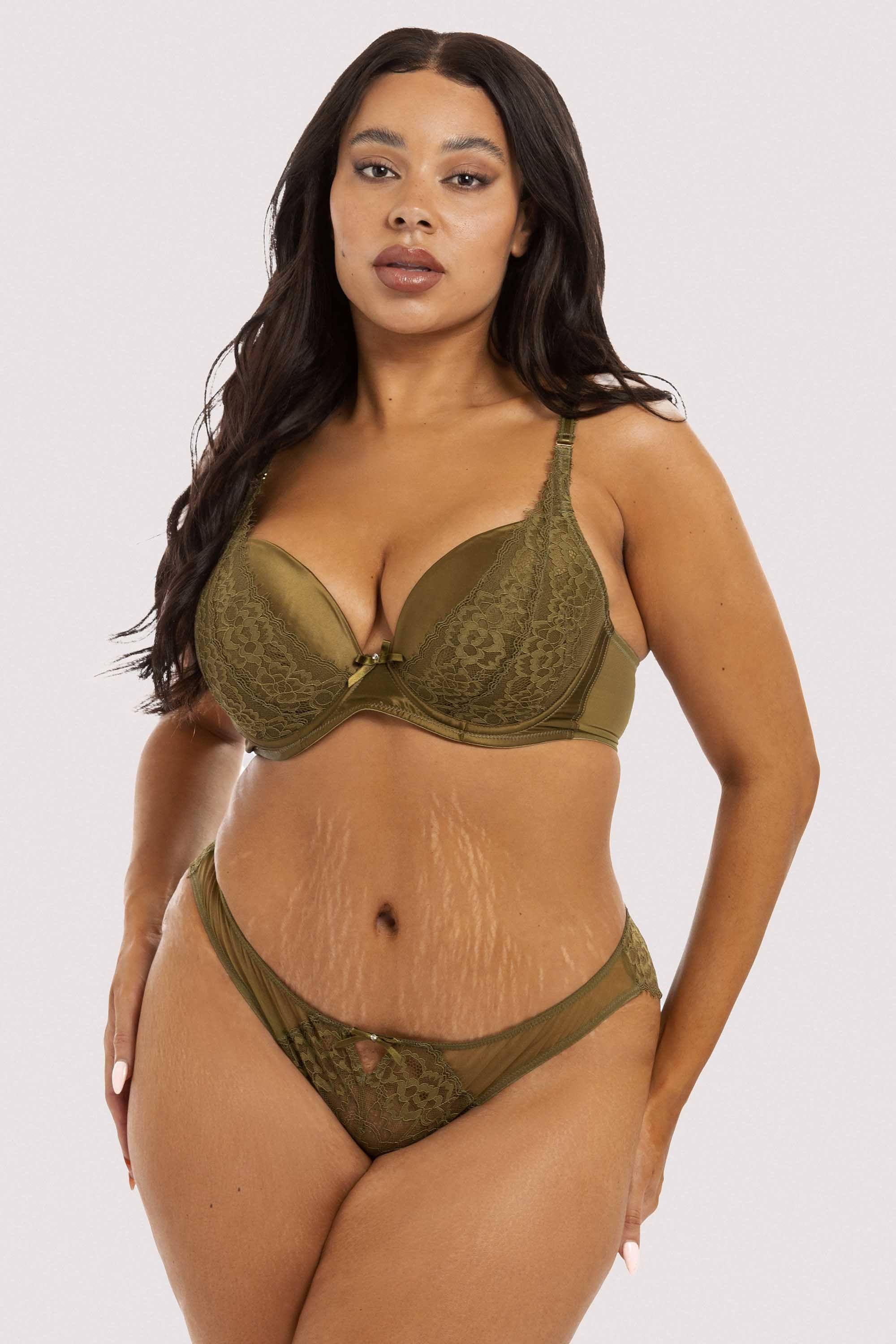 Sophia Olive Plunge Push Up Bra - Image 10