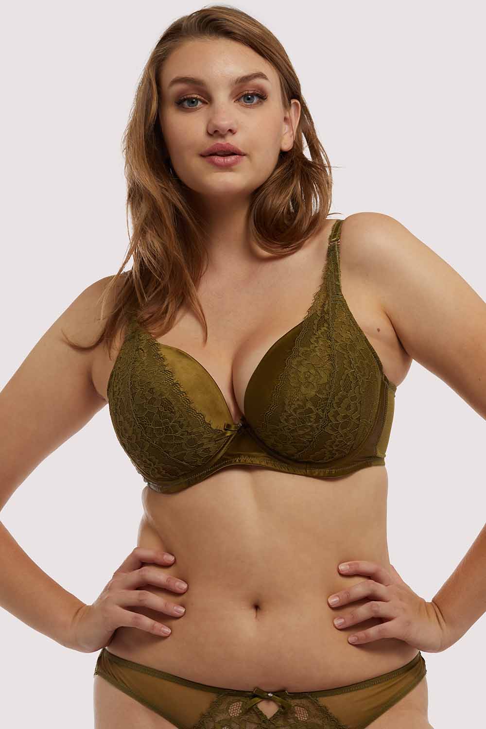 Sophia Olive Plunge Push Up Bra - Image 4