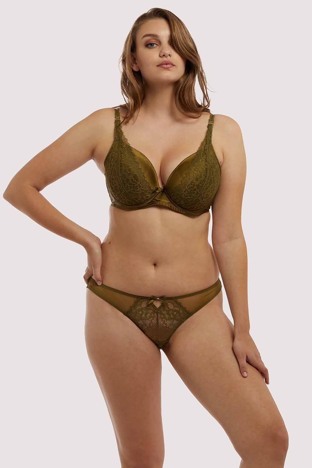 Sophia Olive Plunge Push Up Bra - Image 7