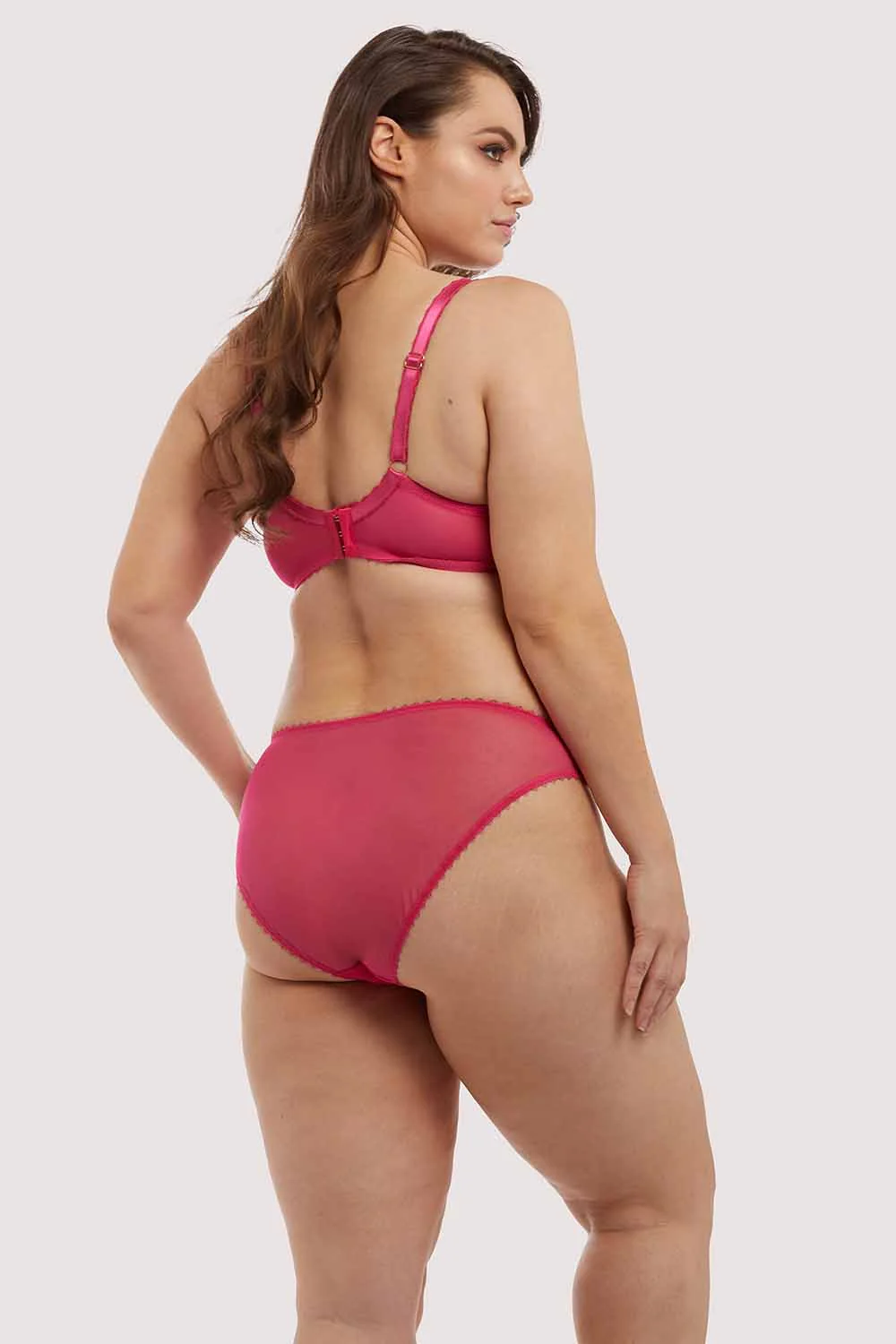 Grace Hot Pink Mesh Brazilian Brief - Image 7