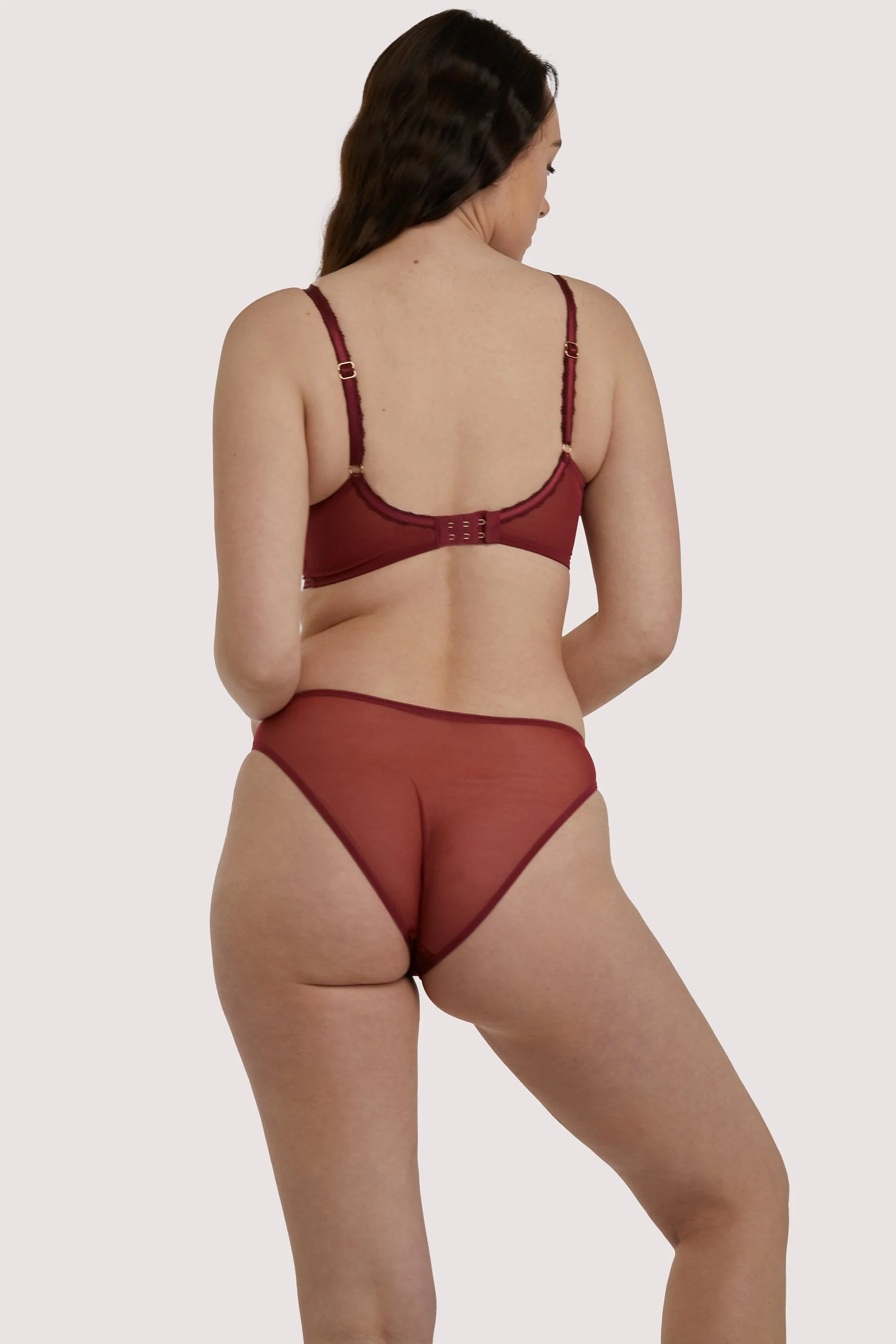 Emma Merlot Brazilian Lace Brief - Image 3