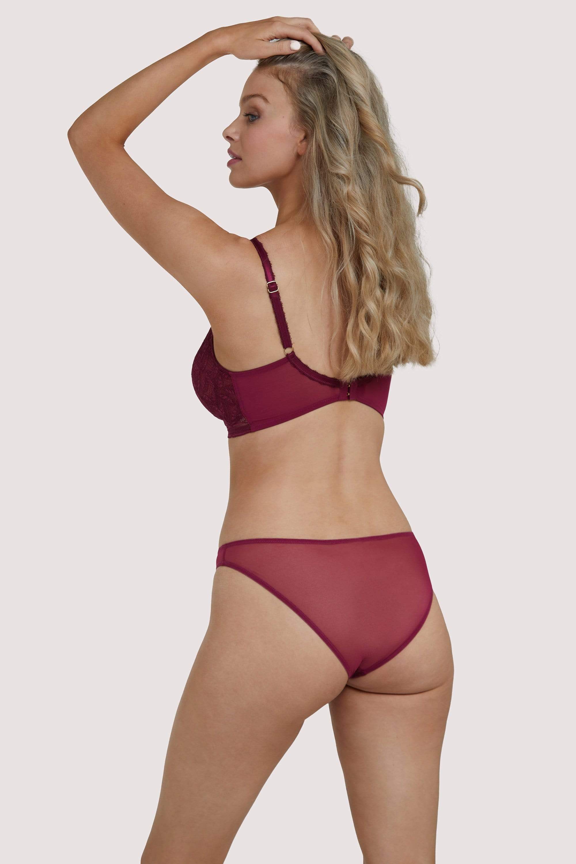 Emma Merlot Brazilian Lace Brief - Image 5