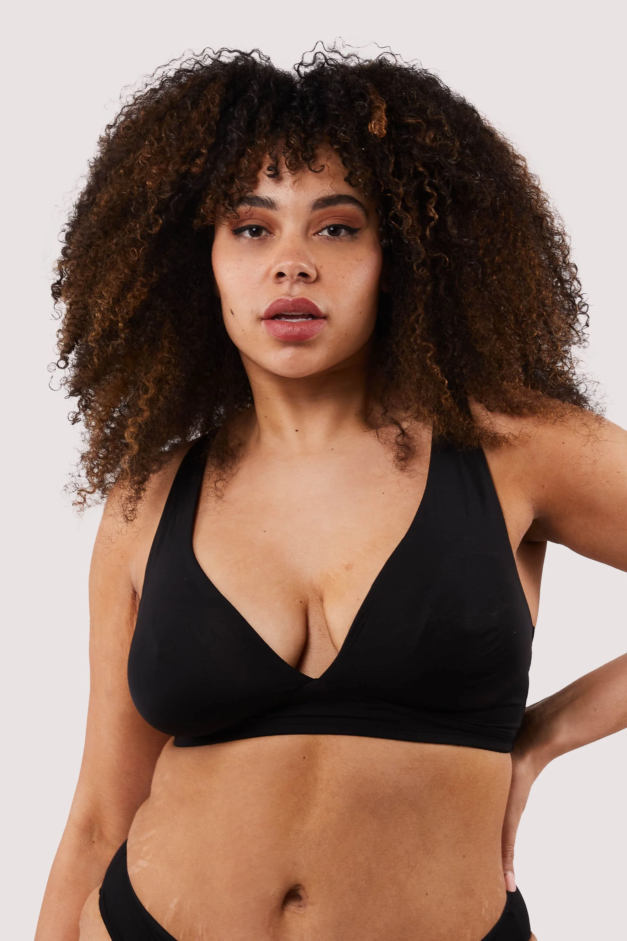 Second Skin Black Recycled Triangle Bra - Image 3