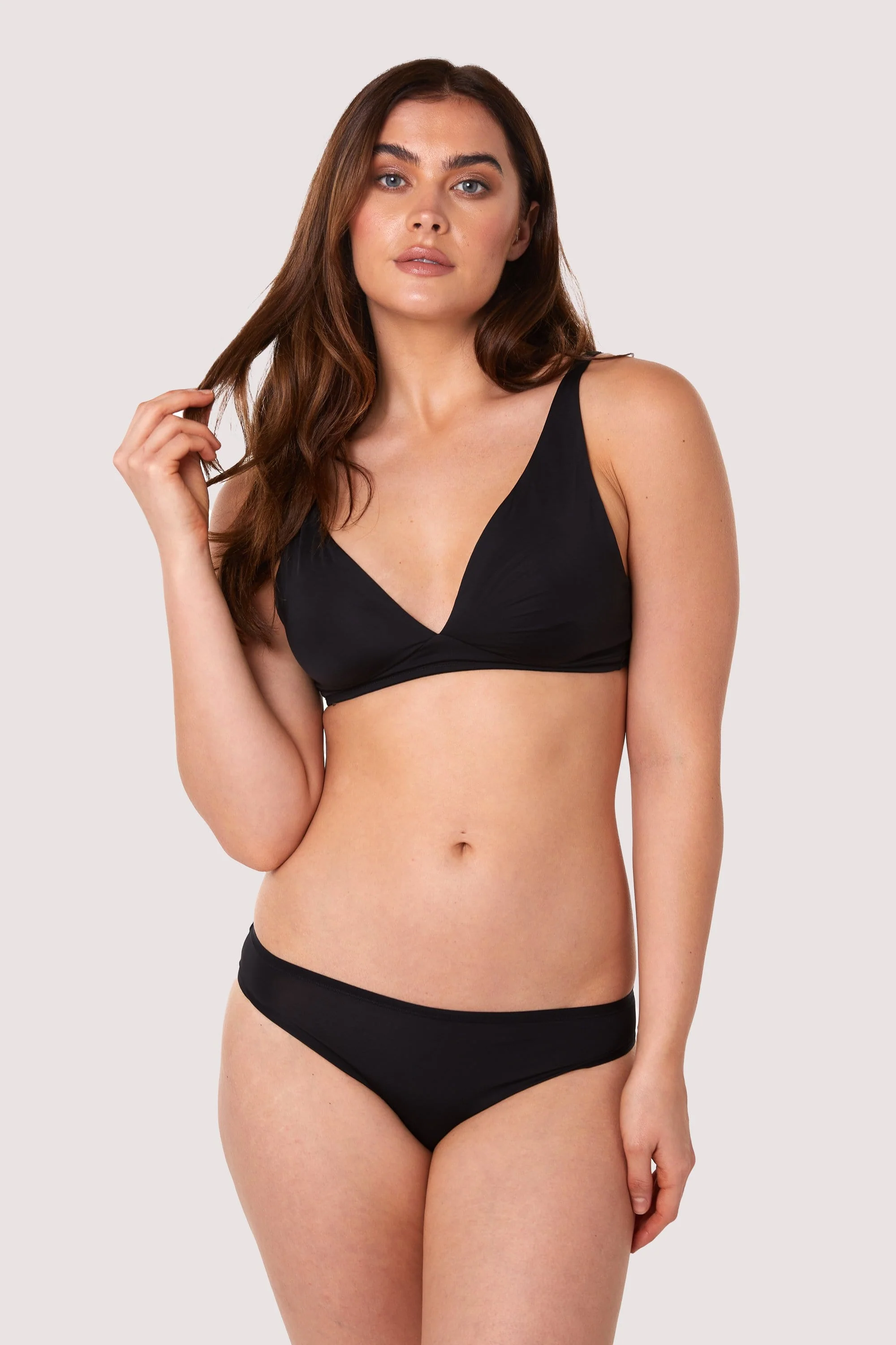 Second Skin Black Recycled Triangle Bra - Image 5
