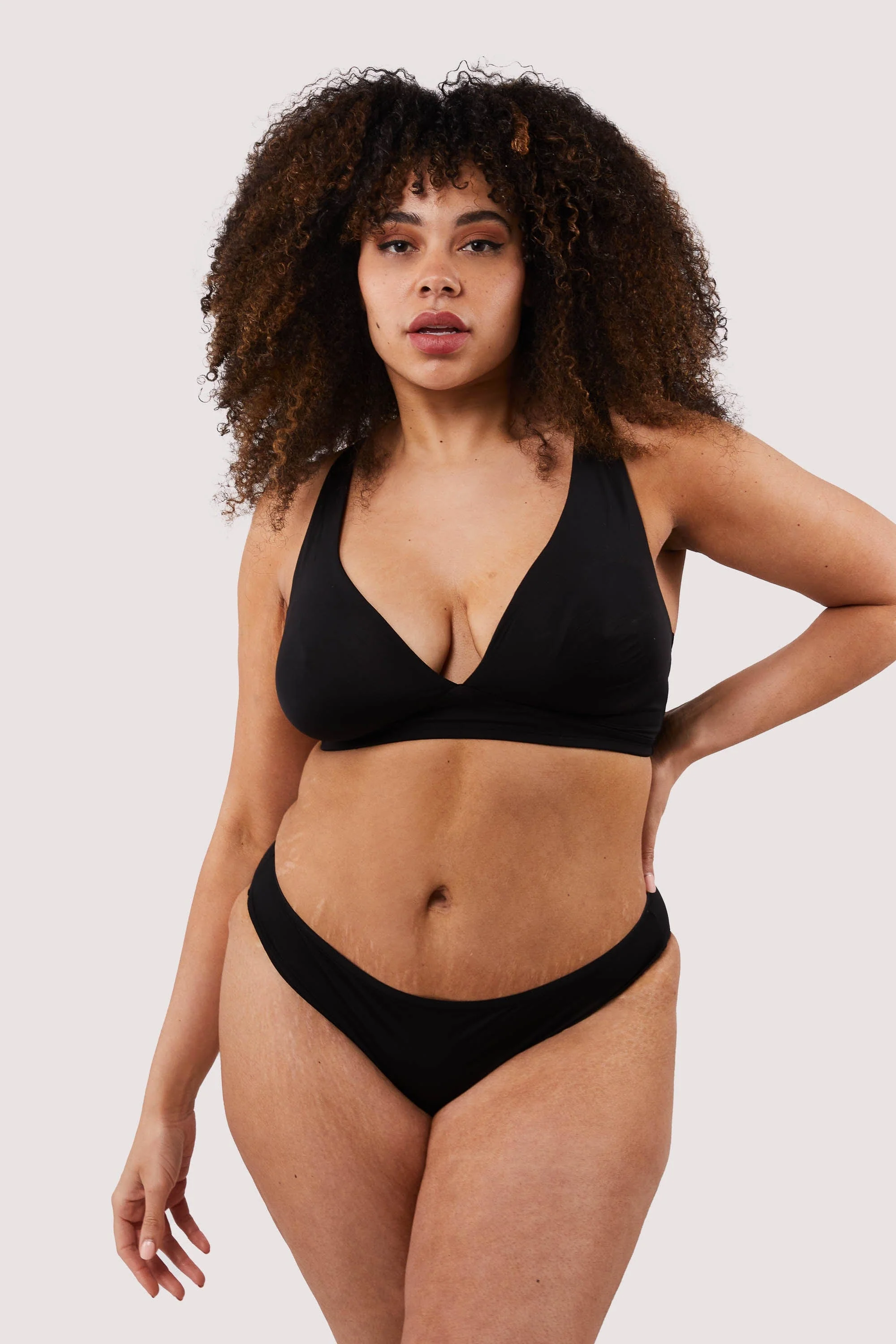 Second Skin Black Recycled Triangle Bra - Image 8