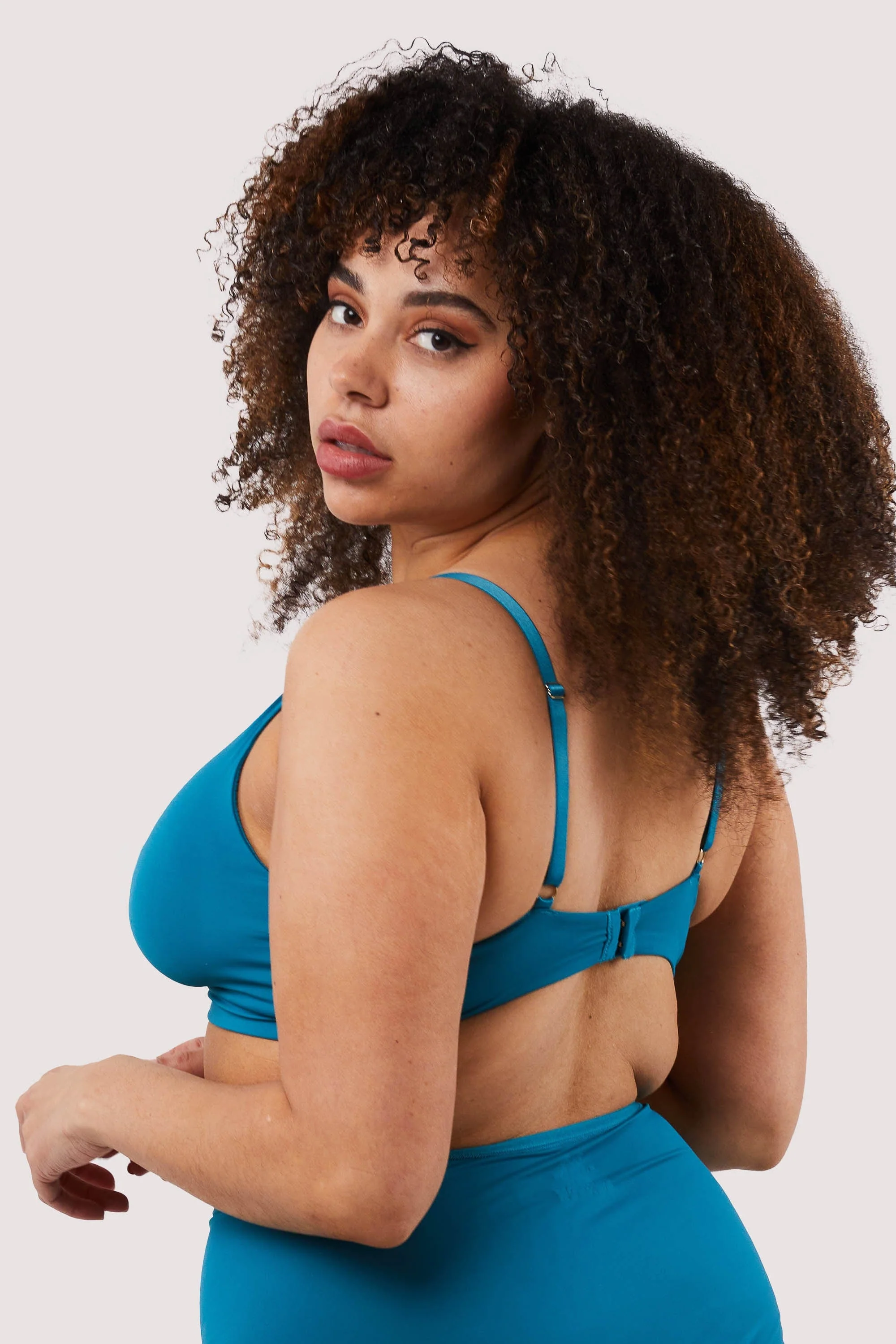 Second Skin Teal Recycled Triangle Bra - Image 8