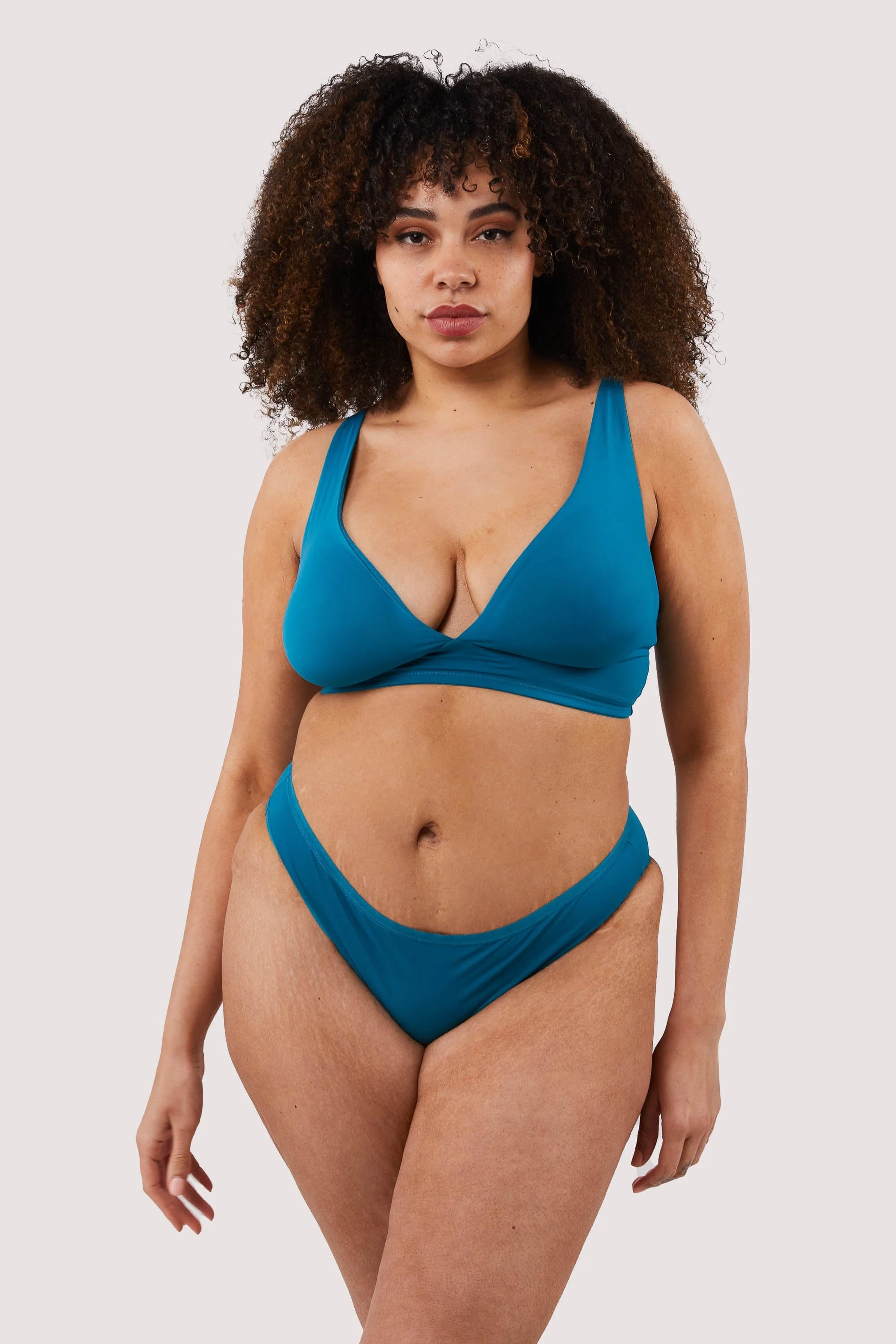 Second Skin Teal Recycled Triangle Bra - Image 9
