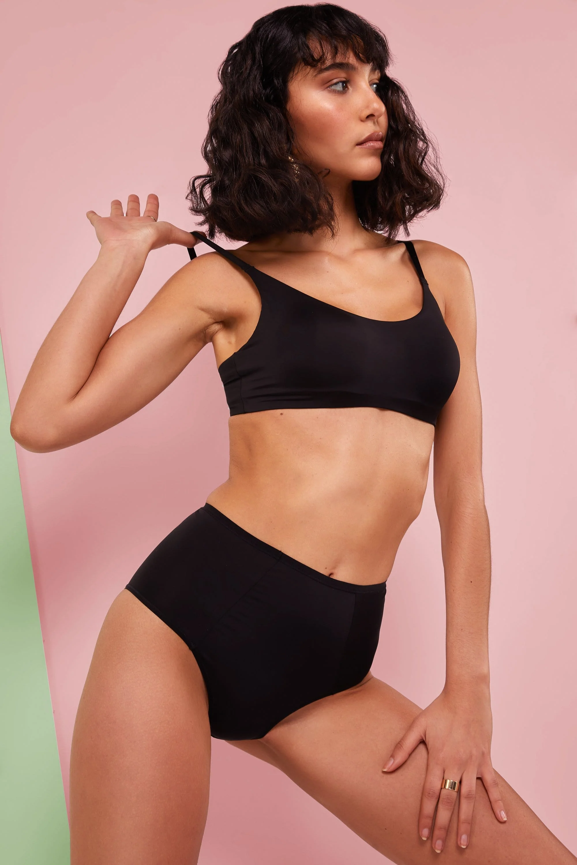 Second Skin Black Recycled Crop Top Bra - Image 2