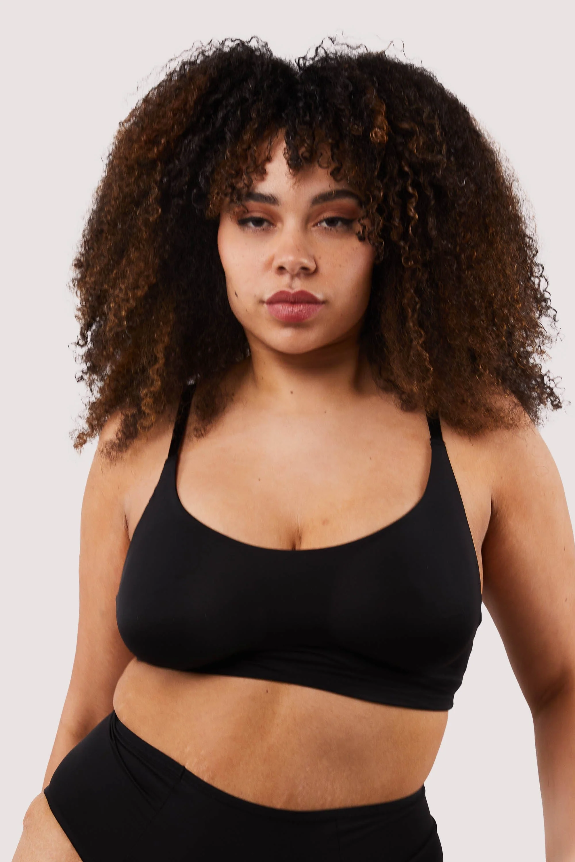Second Skin Black Recycled Crop Top Bra - Image 3