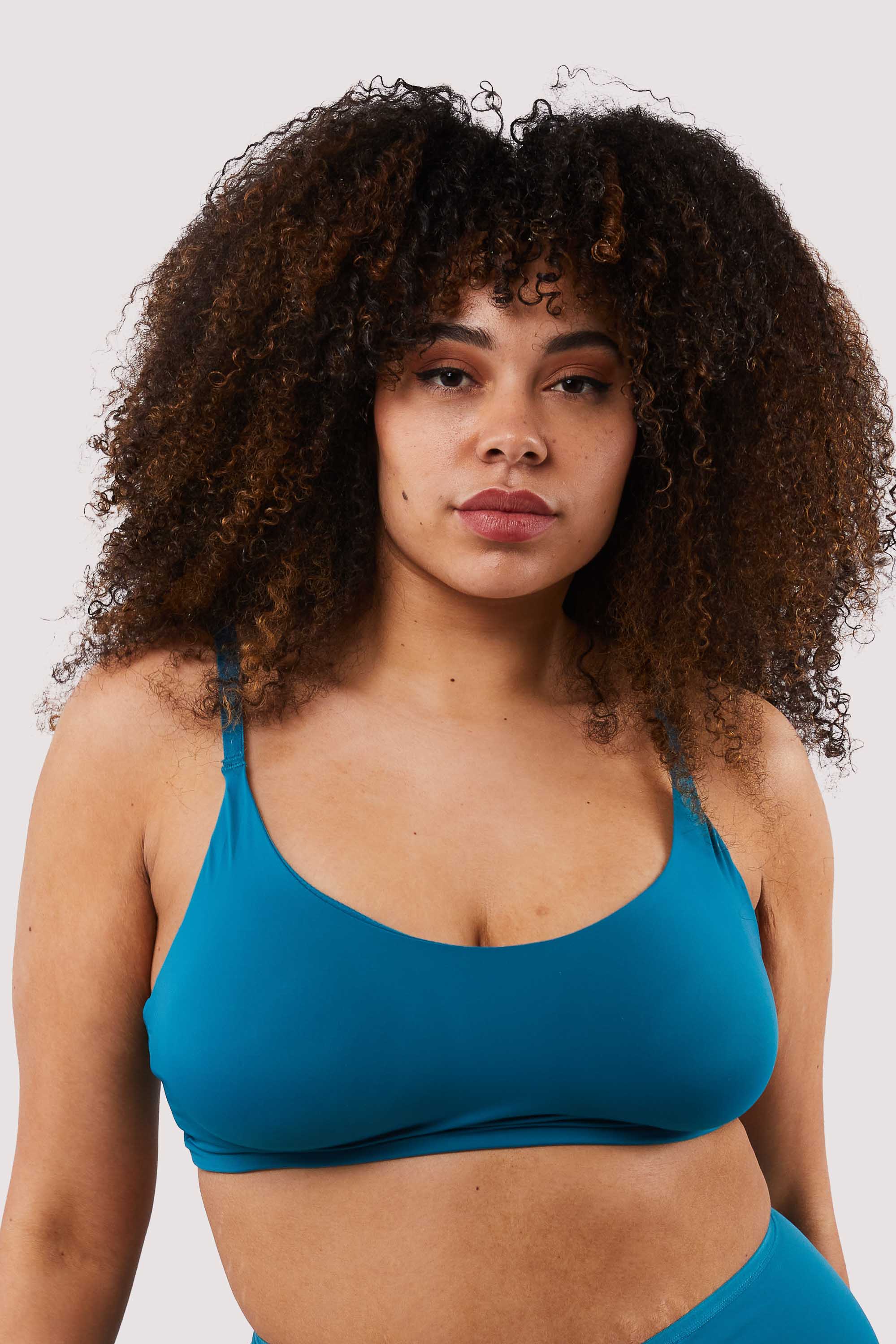 Second Skin Teal Recycled Crop Top Bra - Image 4