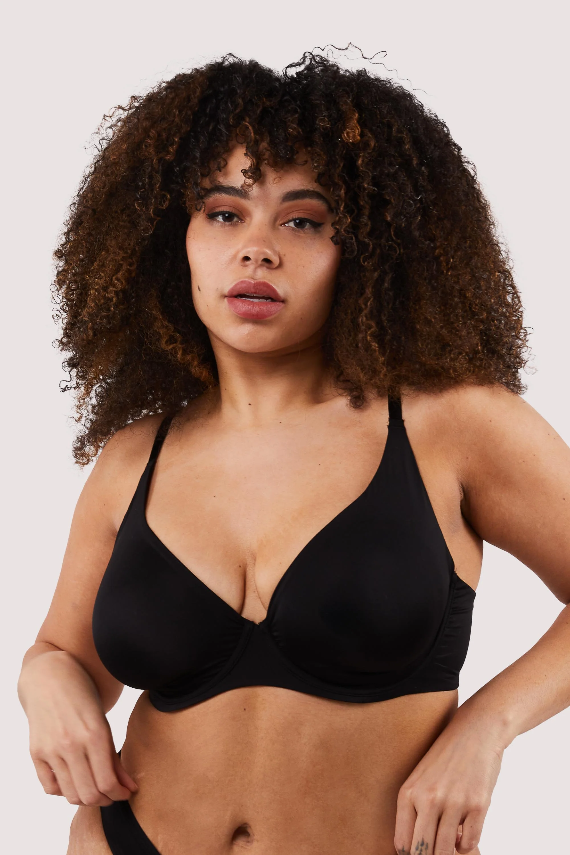 Second Skin Black Recycled Plunge Bra - Image 3