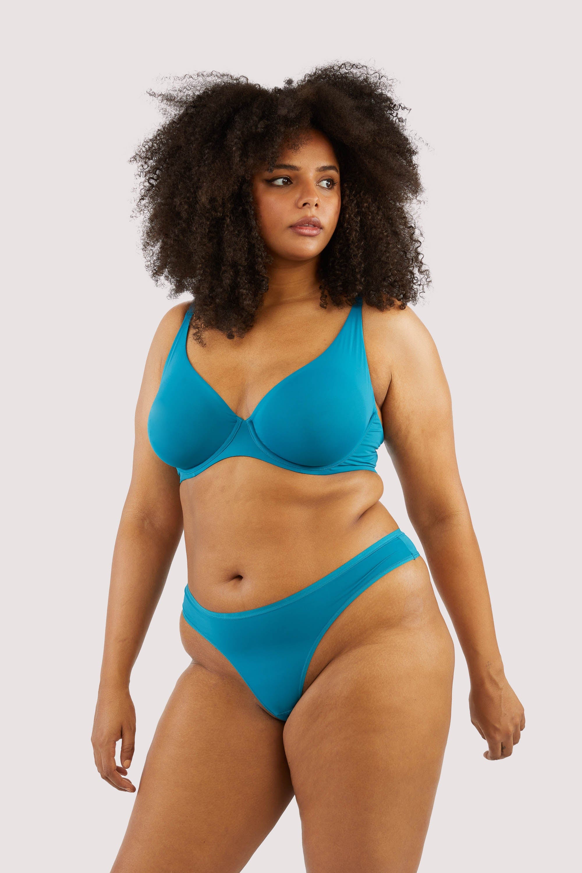Second Skin Teal Recycled Plunge Bra - Image 8