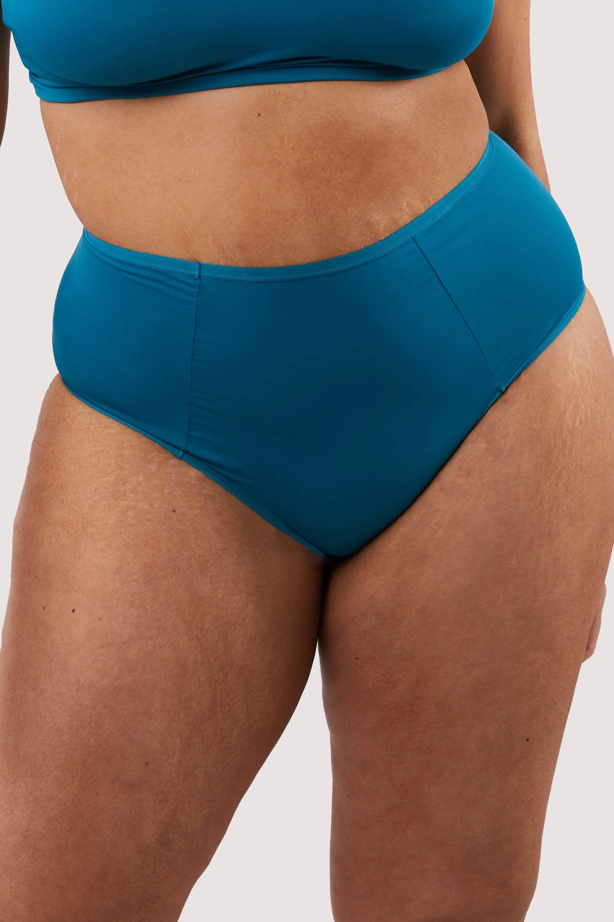 Second Skin Teal Recycled Highwaist Brief - Image 3
