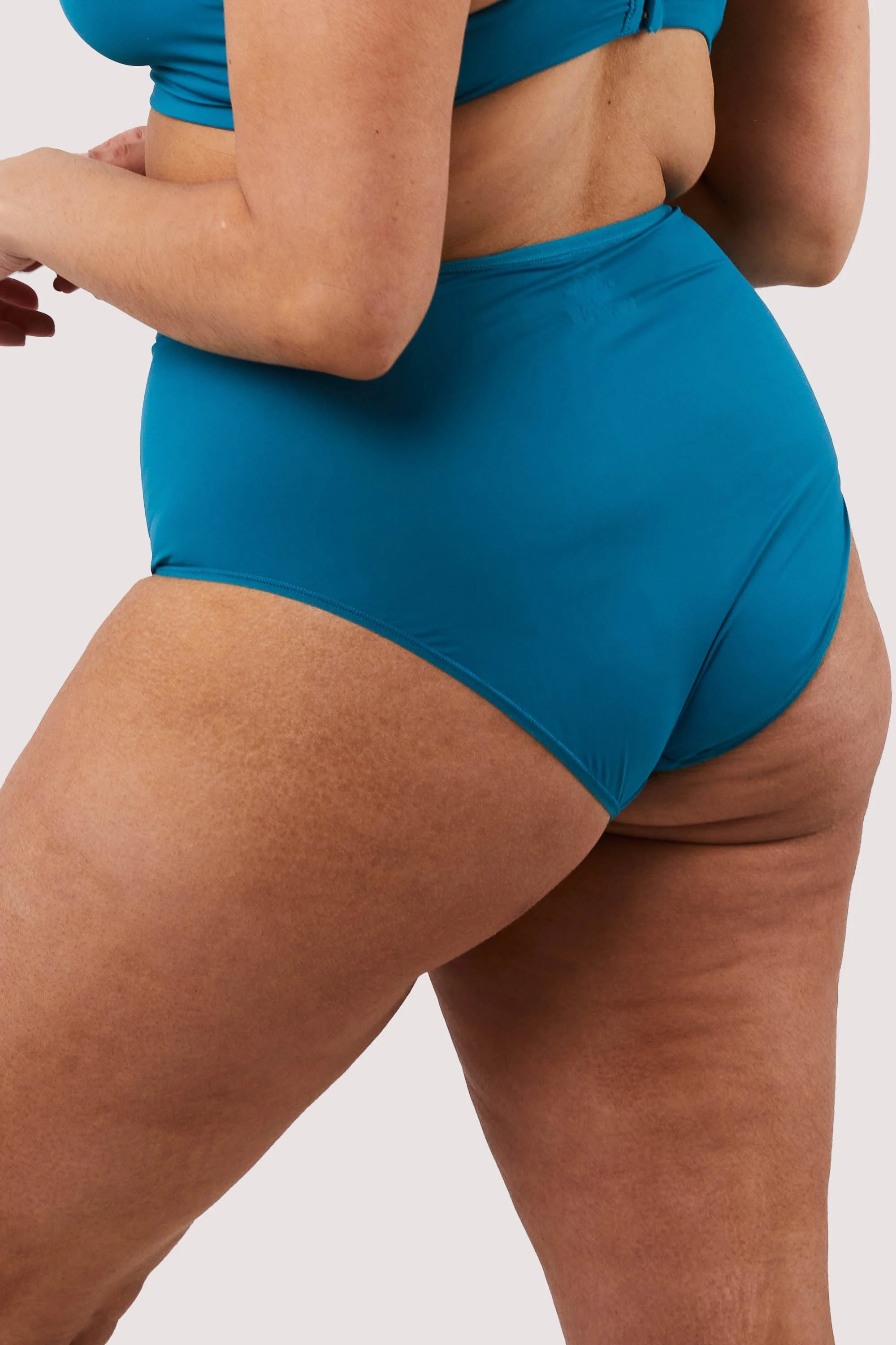 Second Skin Teal Recycled Highwaist Brief - Image 7