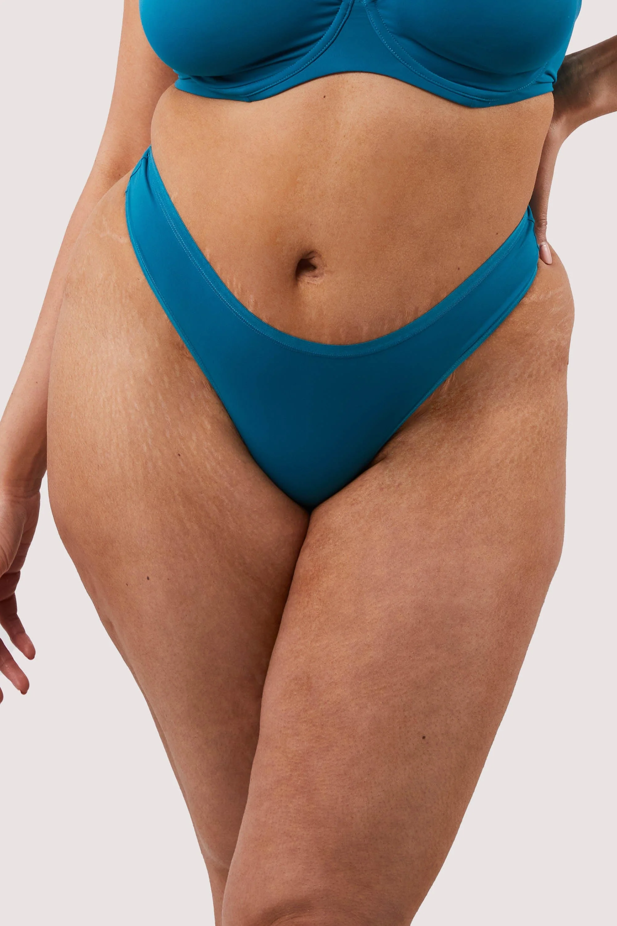 Second Skin Teal Recycled Thong - Image 3