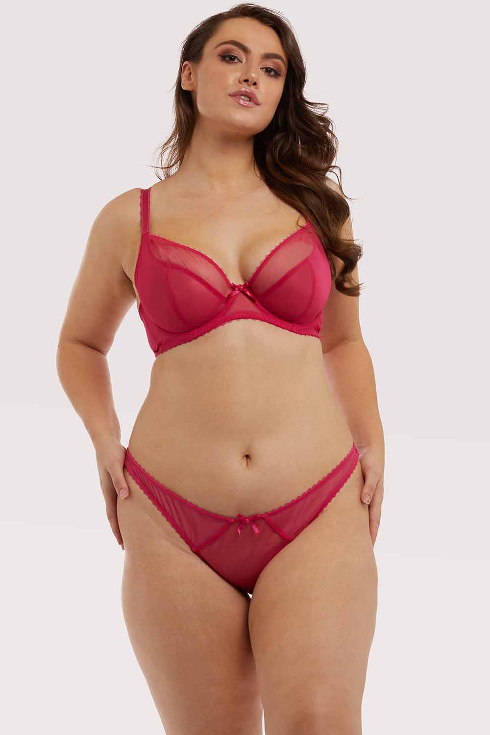 Grace Hot Pink Mesh Thong - Image 5