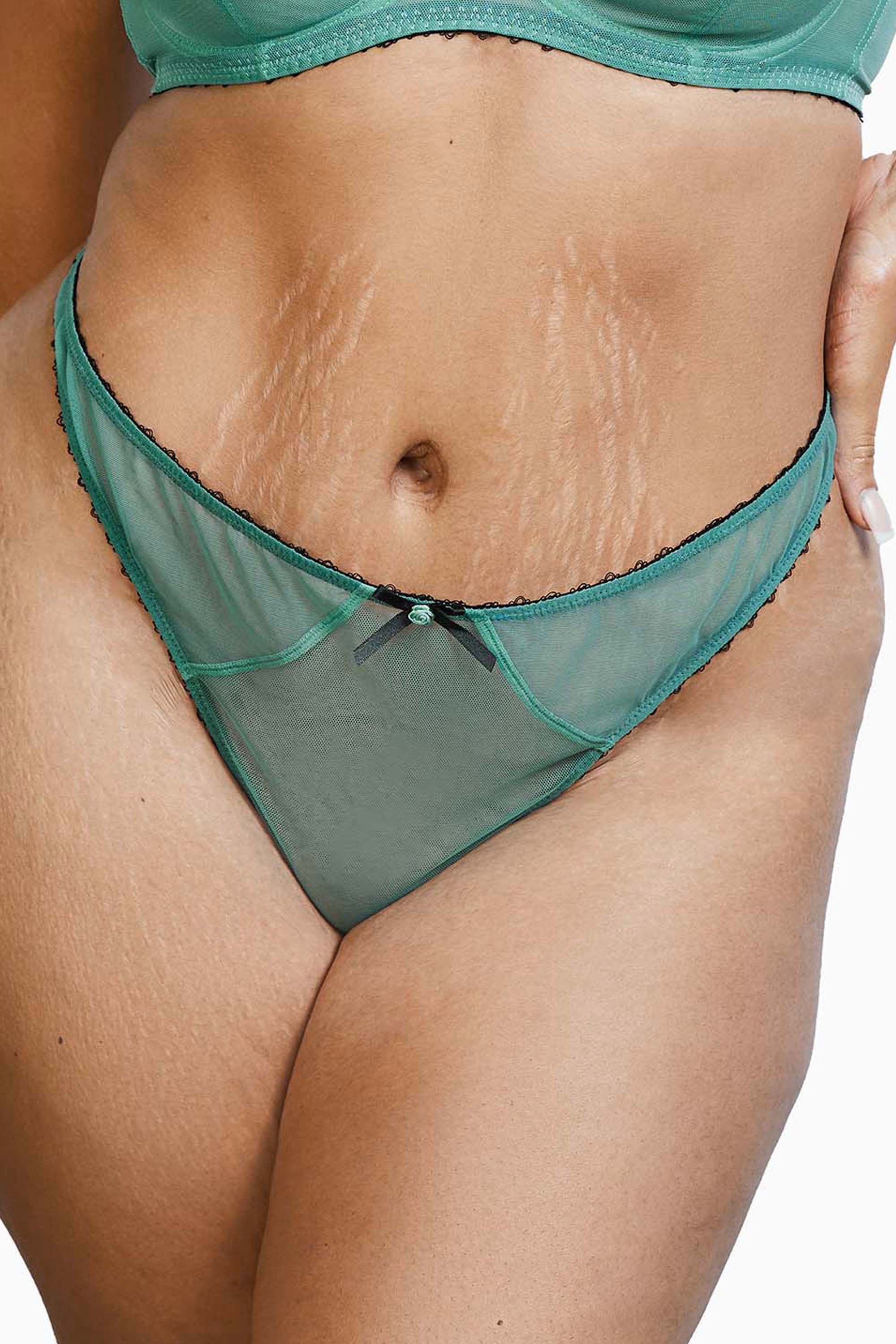 Grace Green Moss and Black Thong - Image 5