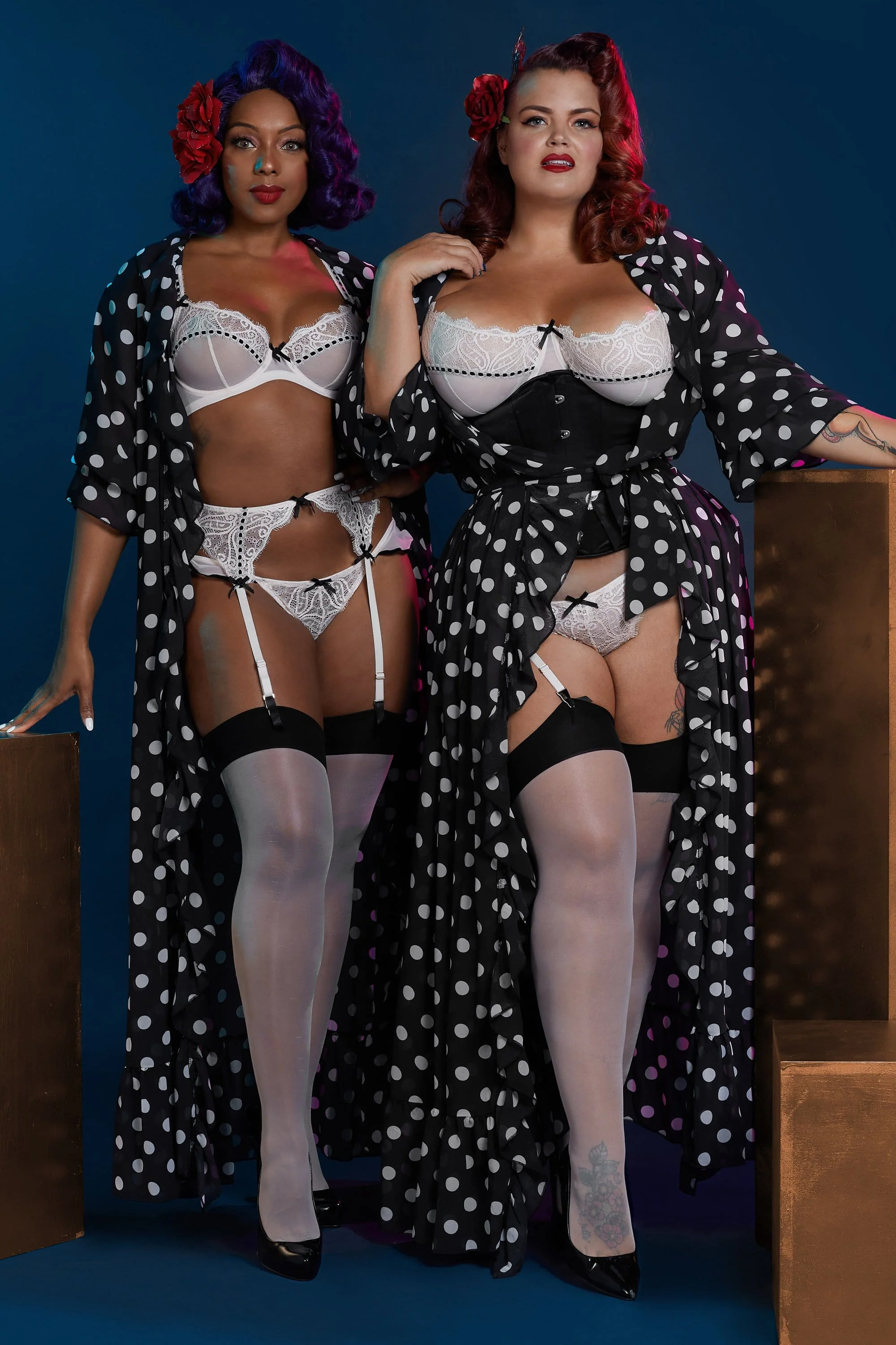 Chiffon Polka Dot Black Robe - Image 4