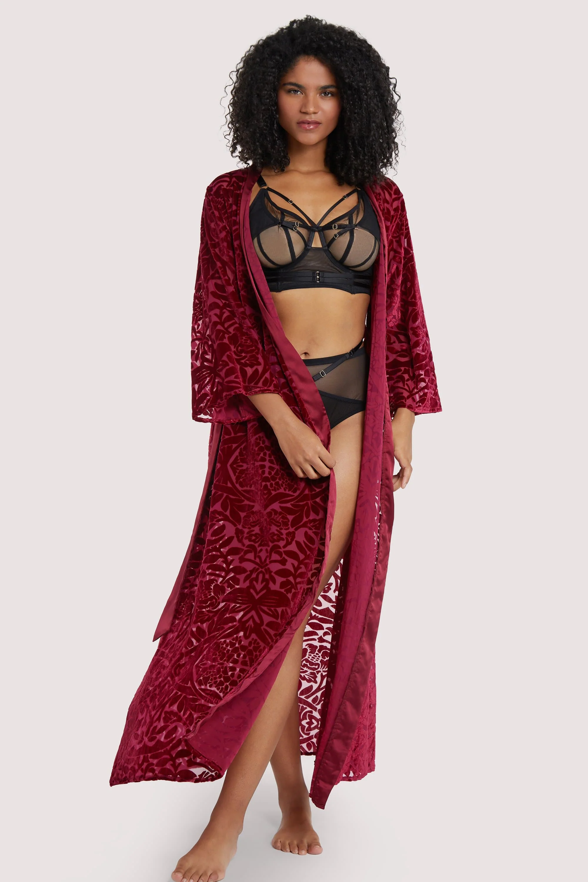 FFFB Wine Devore Gown - Image 3