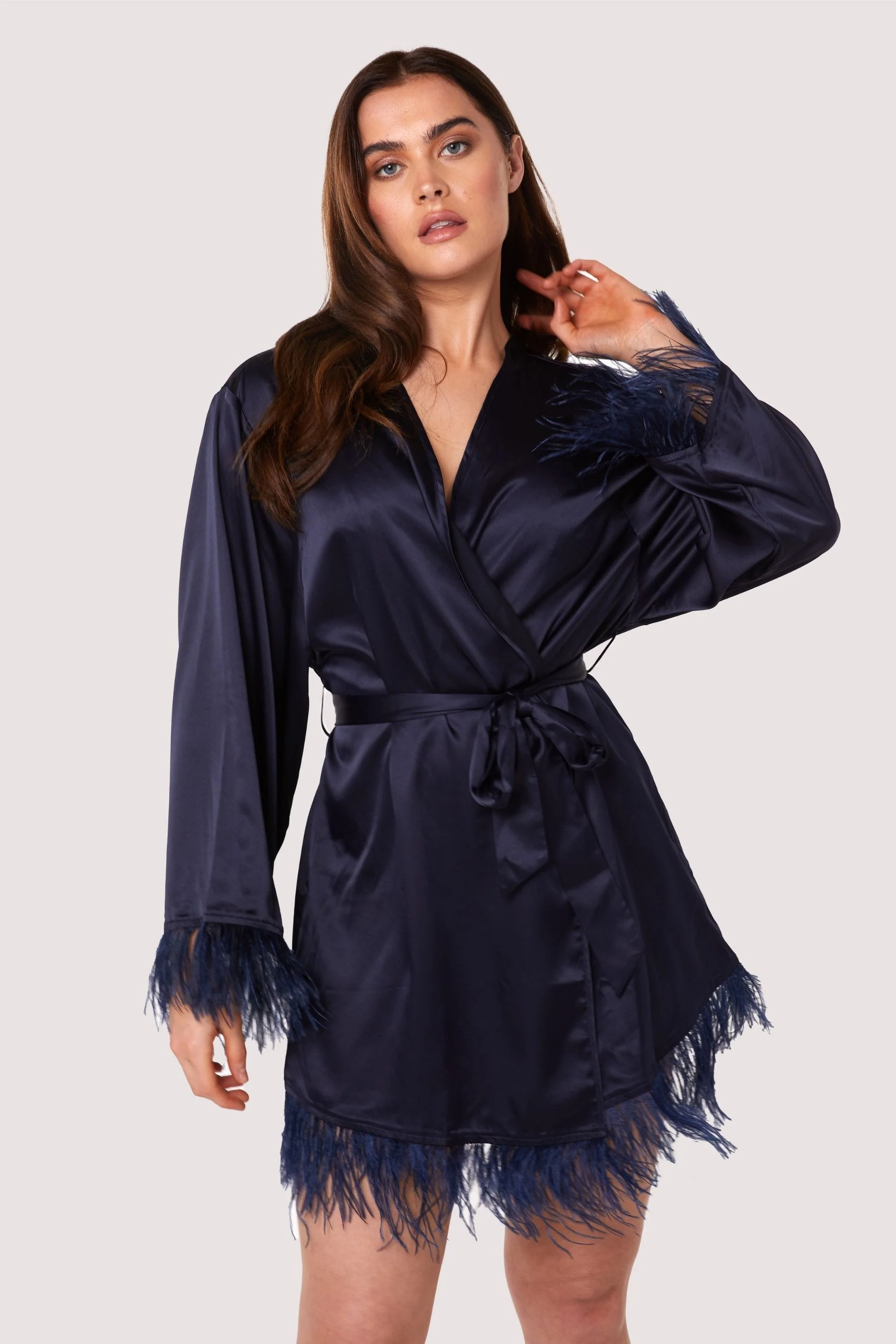 Iris Teal Feather Kimono - Image 3