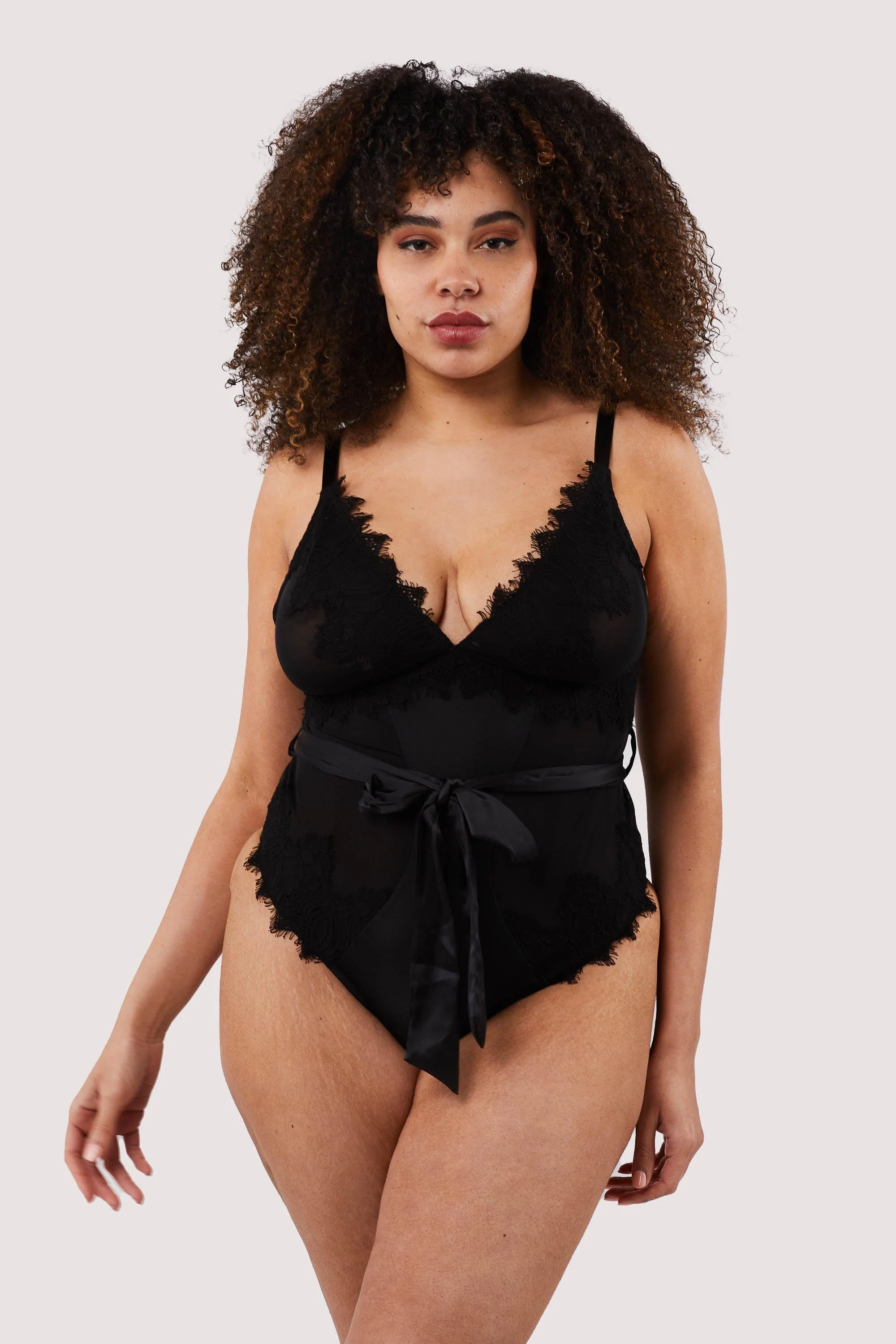 Athena Black Lace And Mesh Bow Body - Image 8