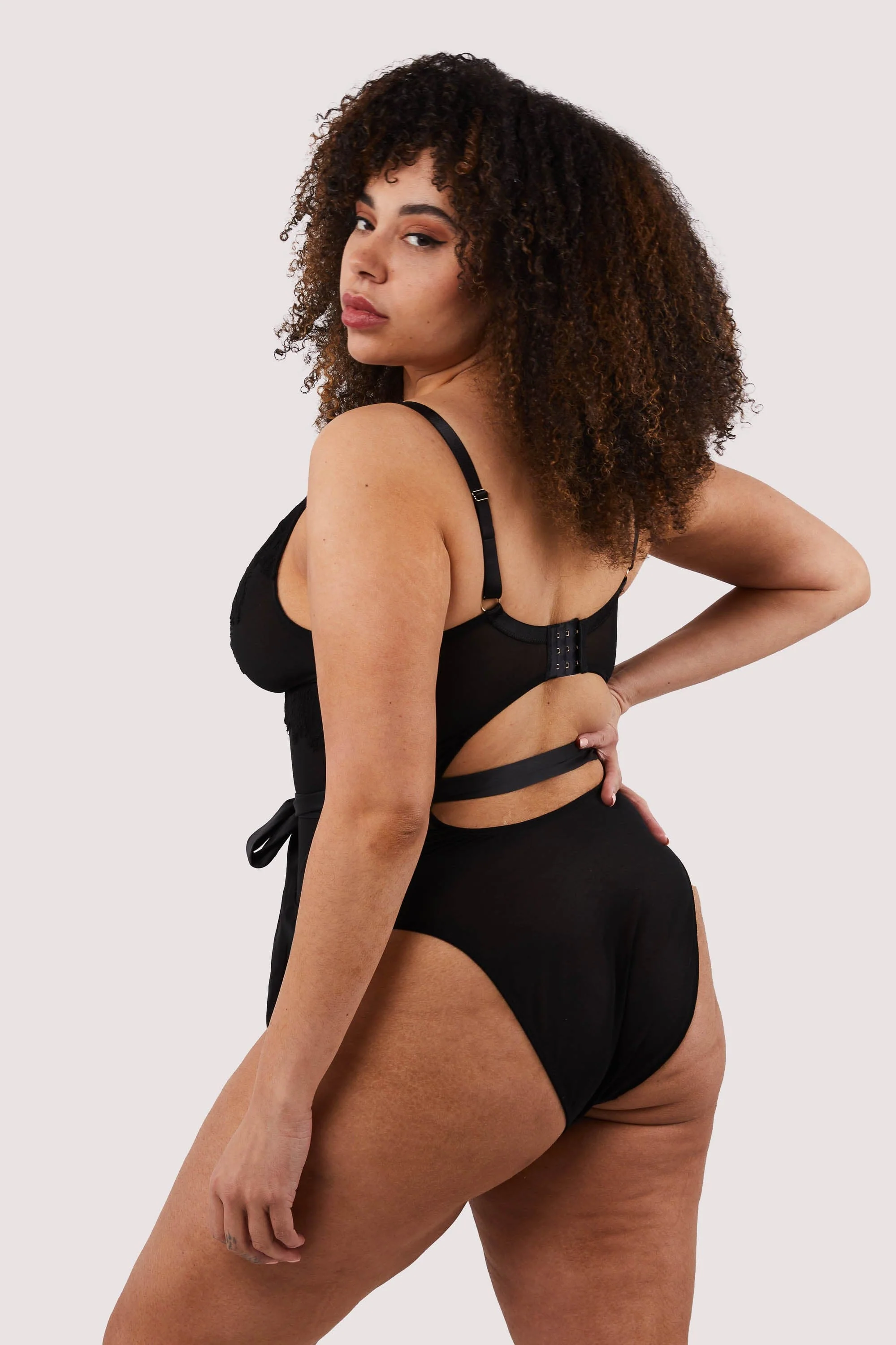 Athena Black Lace And Mesh Bow Body - Image 9