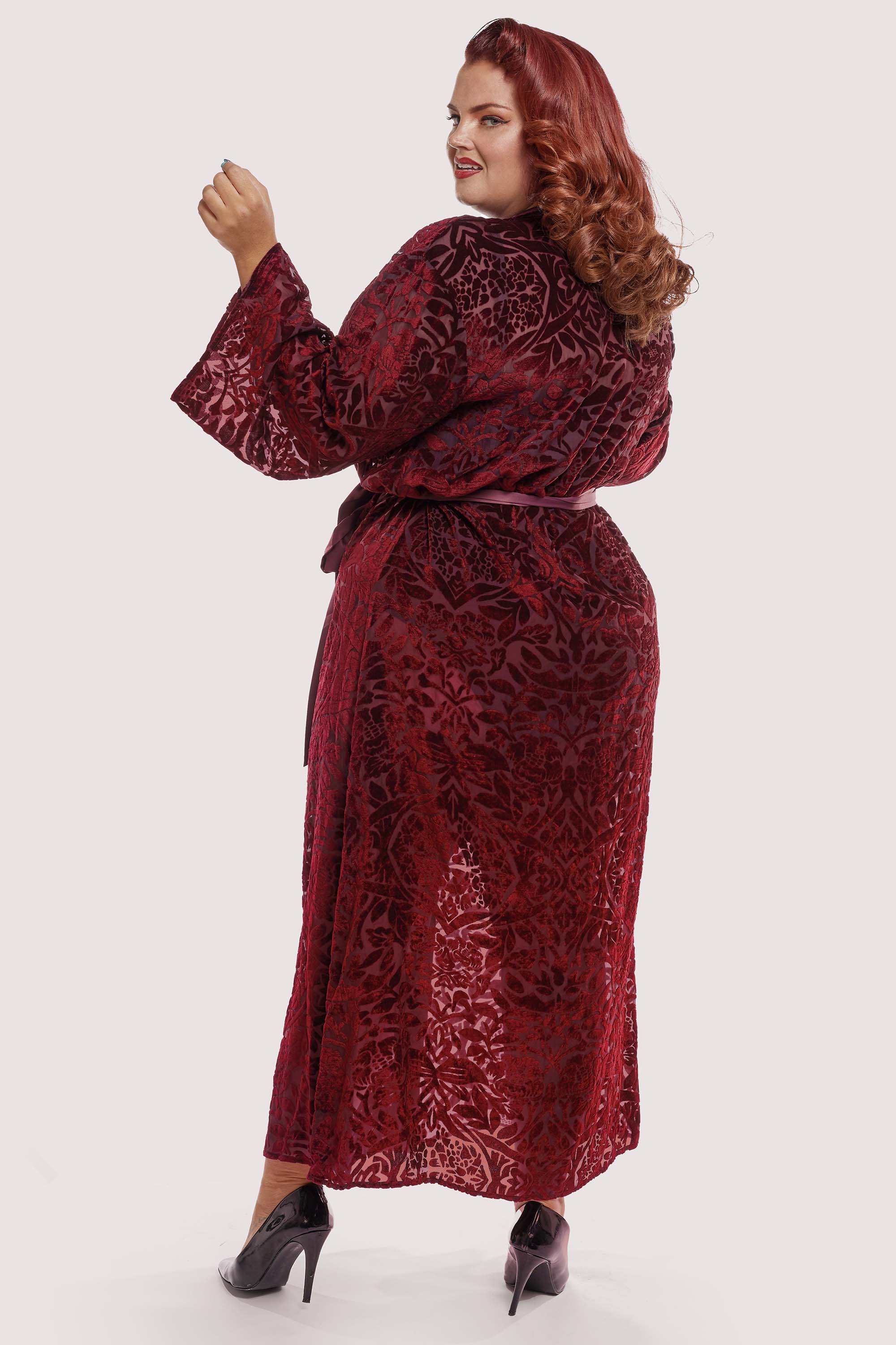 FFFB Wine Devore Gown Curve - Image 4