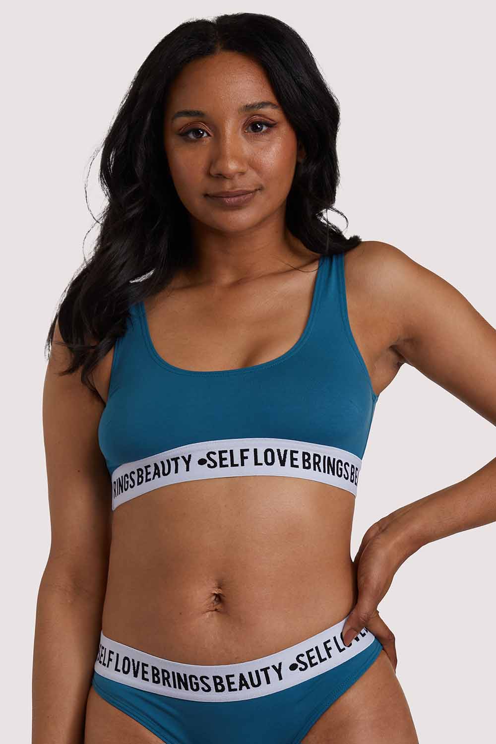 Self Love Teal Crop Top - Image 4