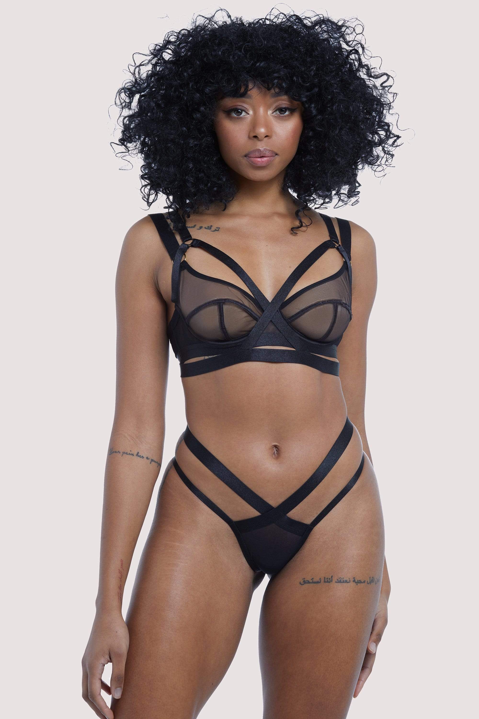 Danielle Black Harness Balcony Bra - Image 2