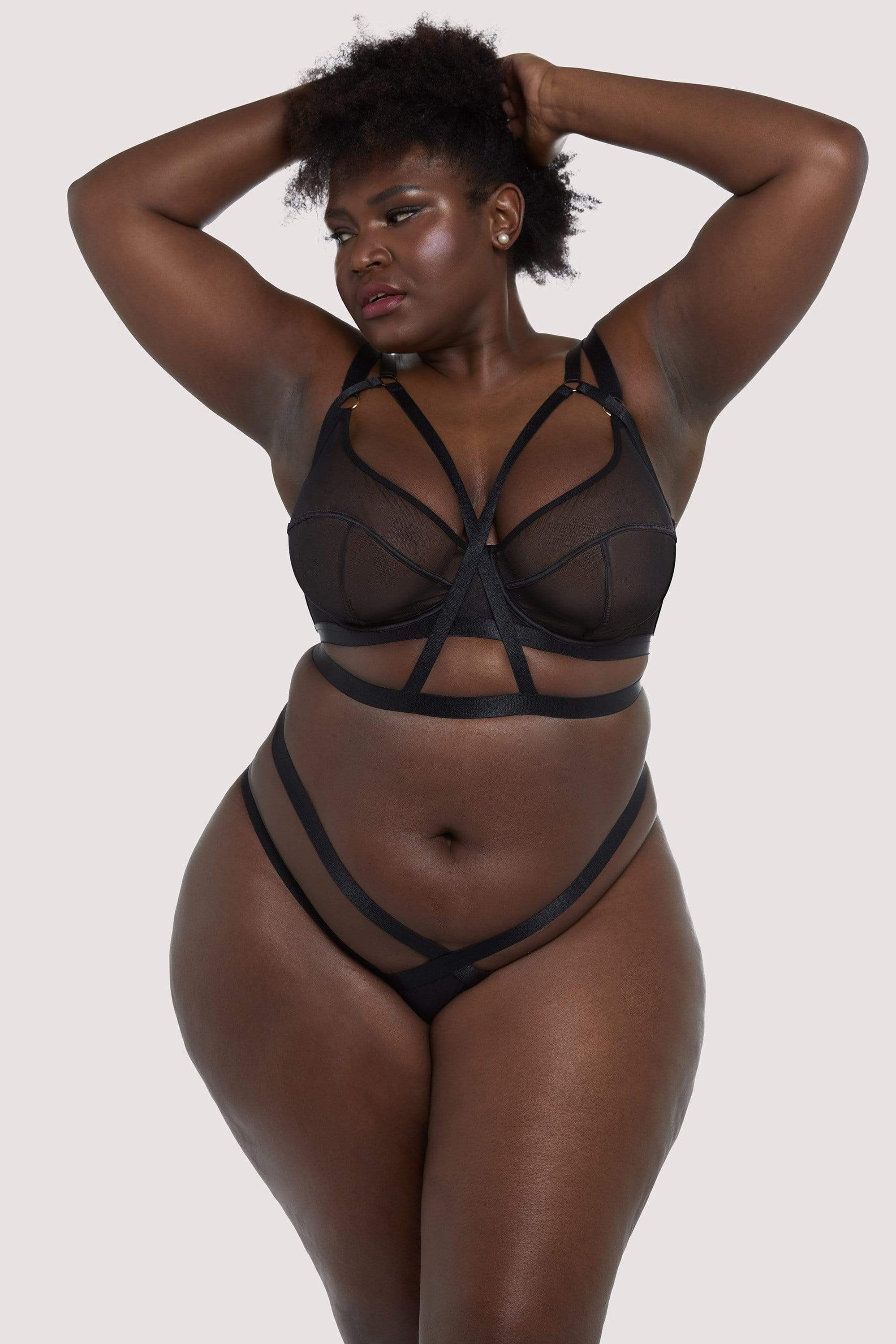 Danielle Black Harness Balcony Bra - Image 6