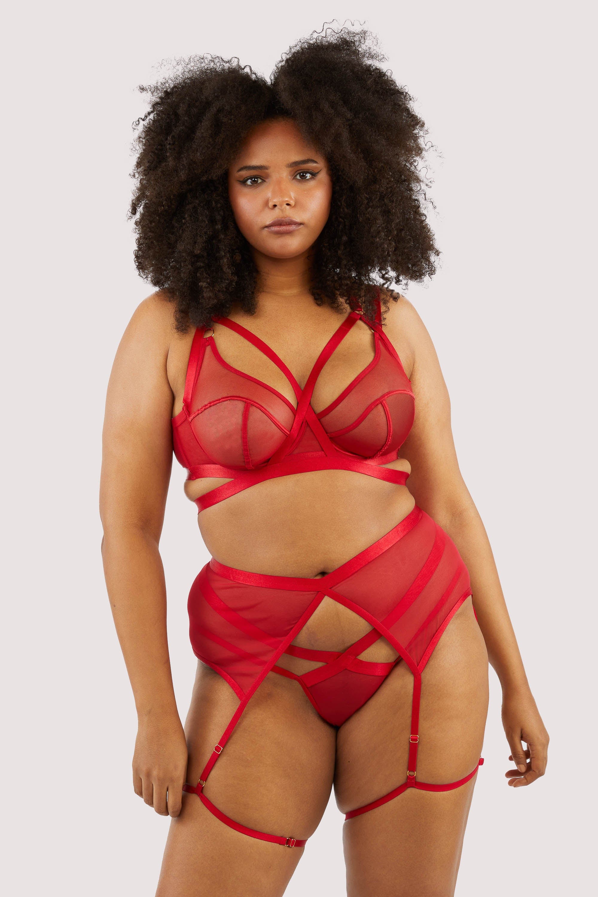 Mercury Red Mesh Harness Suspender - Image 10
