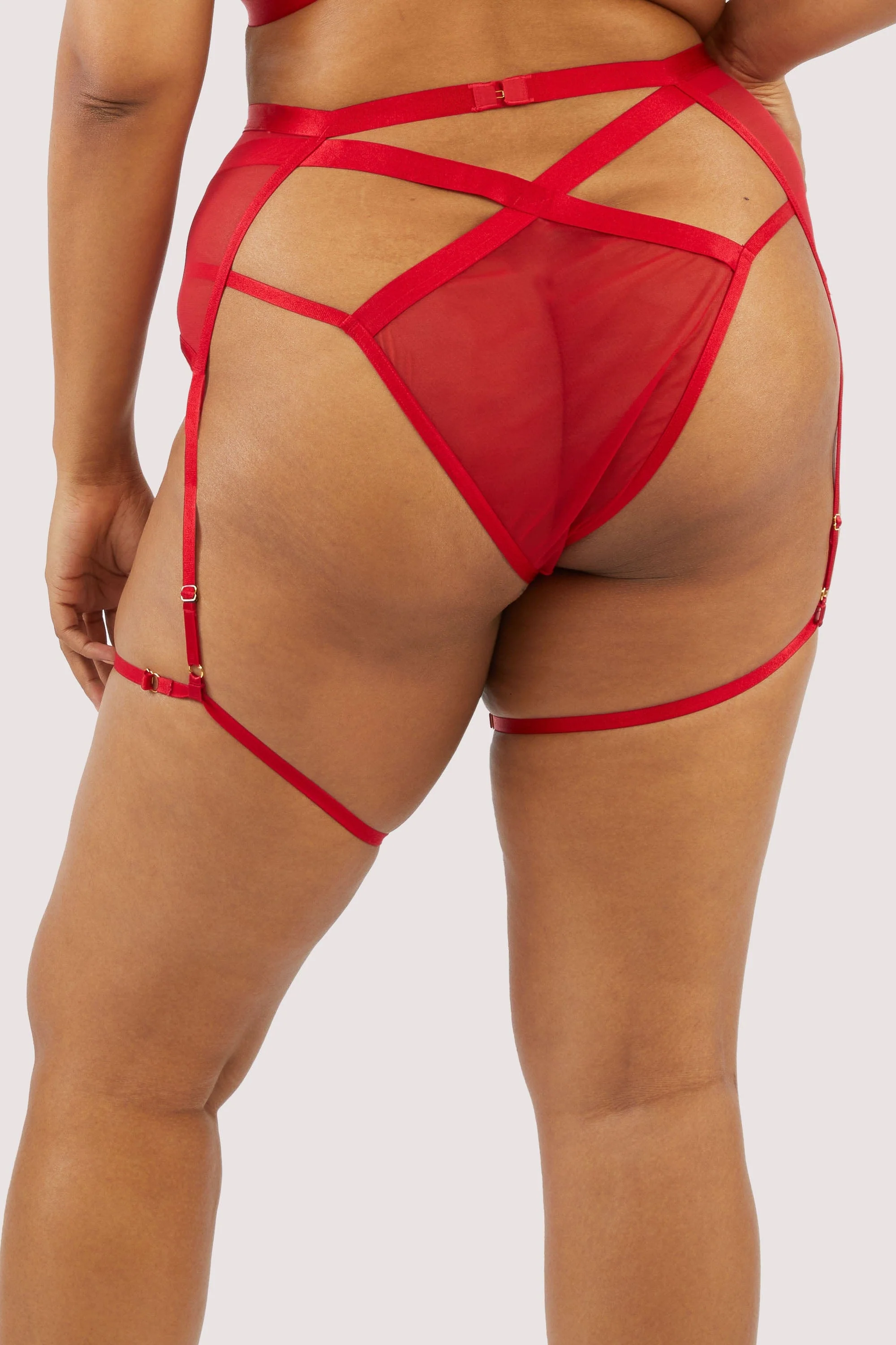 Mercury Red Mesh Harness Suspender - Image 9