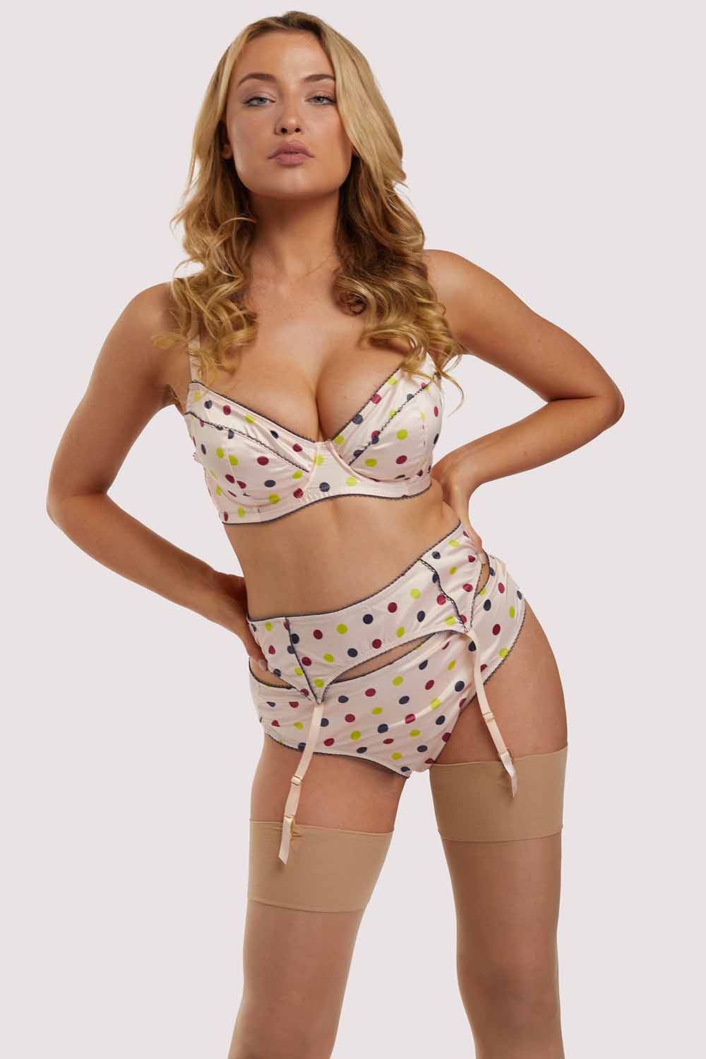 Rowswell x PP polka Dot Peach Suspender - Image 11
