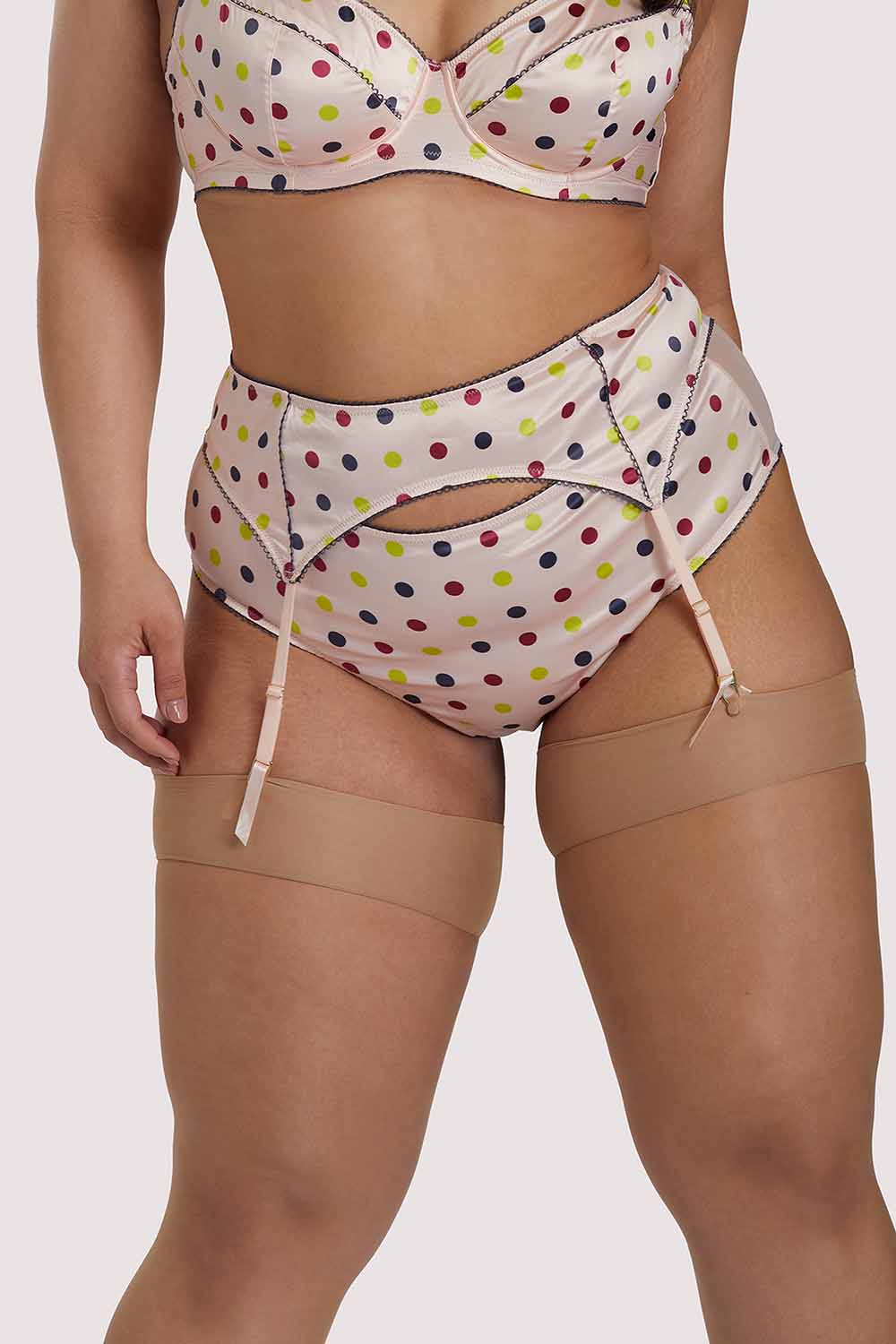 Rowswell x PP polka Dot Peach Suspender - Image 2