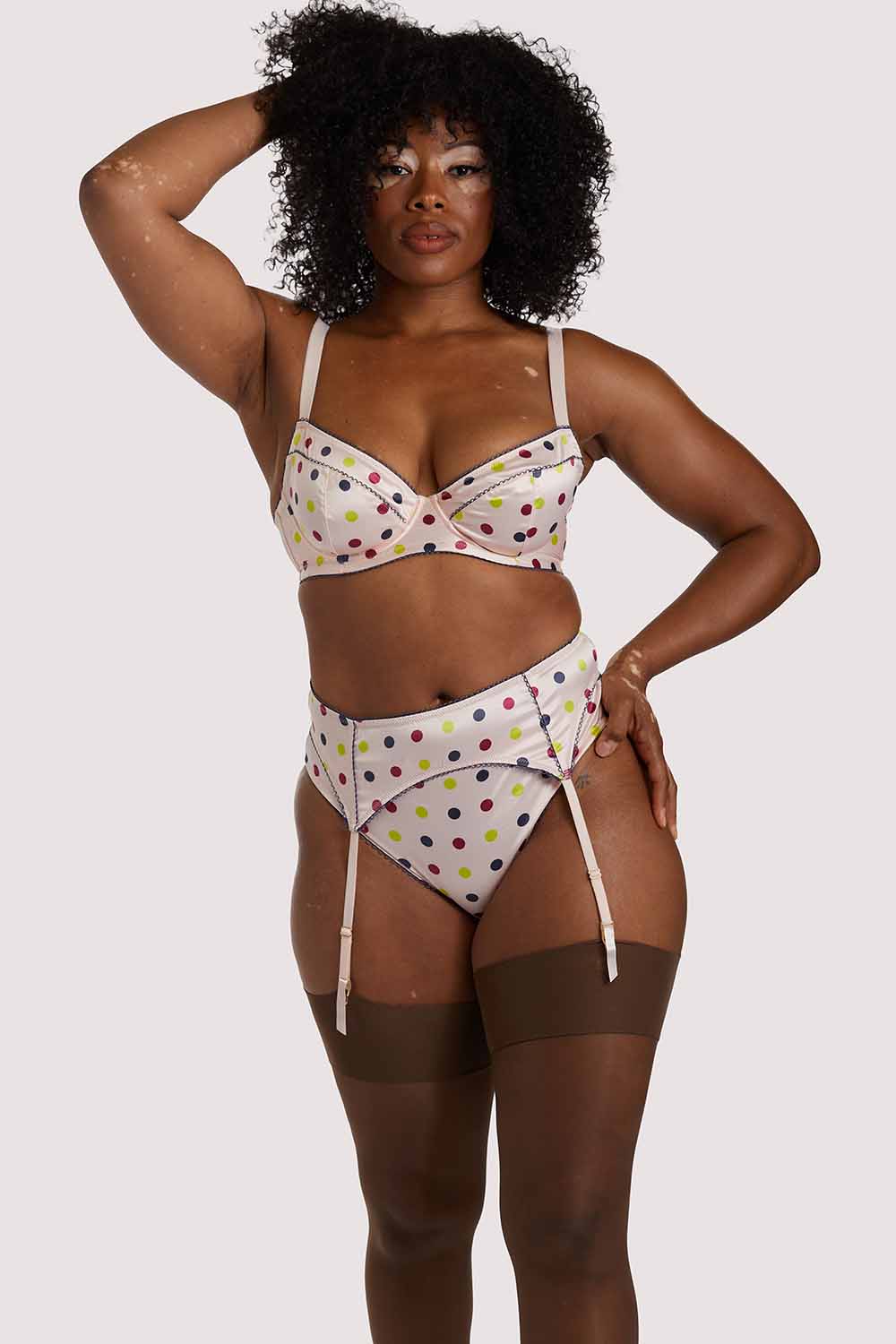 Rowswell x PP polka Dot Peach Suspender - Image 3