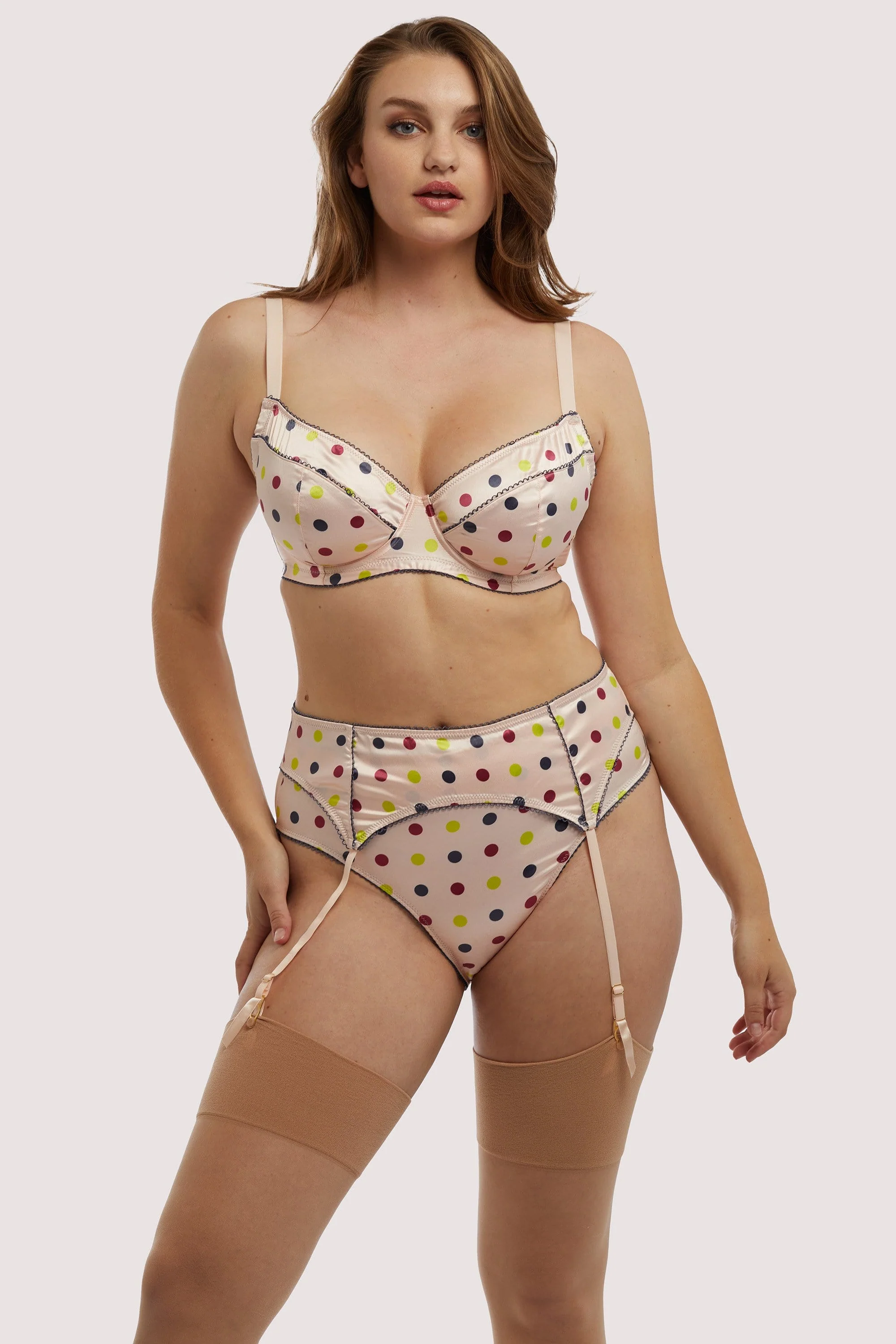 Rowswell x PP polka Dot Peach Suspender - Image 5