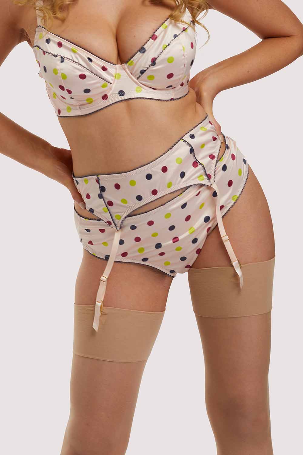 Rowswell x PP polka Dot Peach Suspender - Image 8